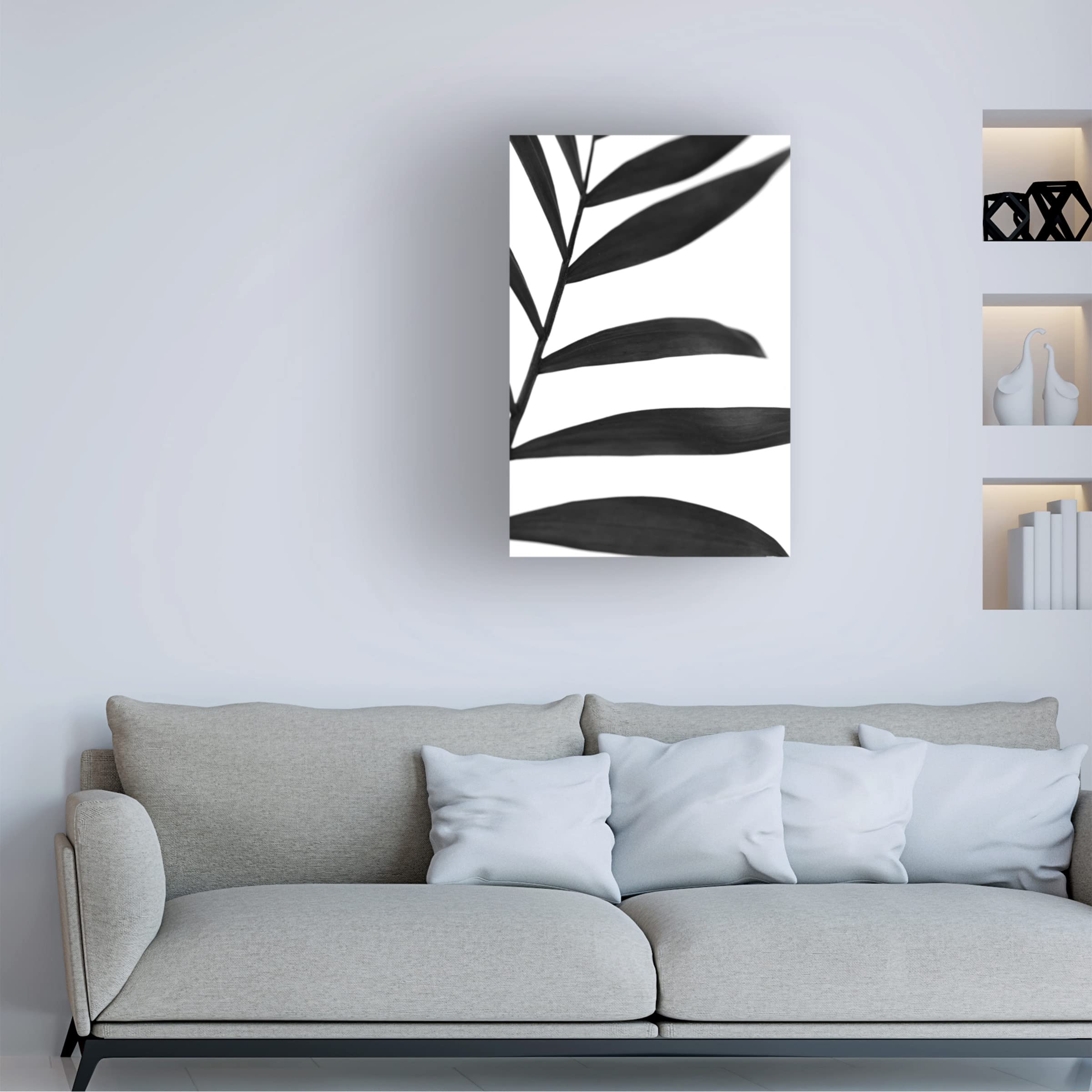 Trademark Fine Art 'Black Palms V' Canvas Wall Art by Renee W Stramel - Modern Tropical Home Decor for Living Room, Bedroom & Office