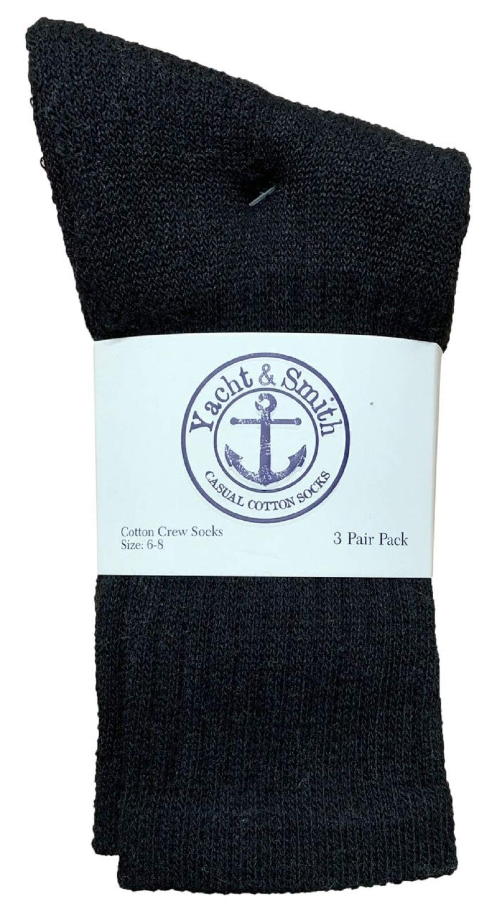 120 Pairs Yacht & Smith Wholesale Kids Crew Socks - Soft Cotton Casual Socks for Boys & Girls (Size 6-8) - Perfect for School, Sports & Everyday Wear