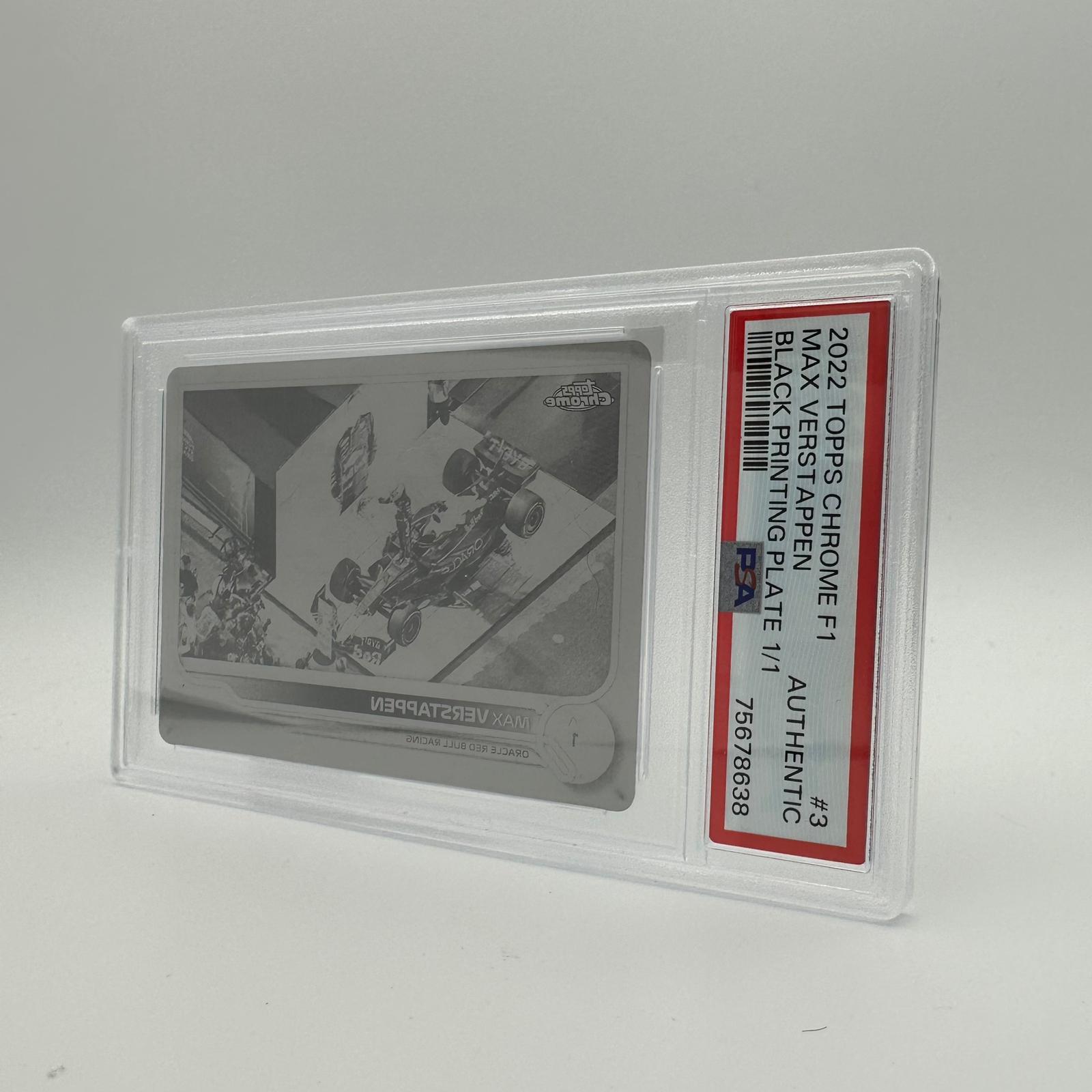 PSA Authentic Max Verstappen #3 Black Printing Plate - Rare Collectible for F1 Fans, Sports Memorabilia Display & Racing Enthusiast Gifts
