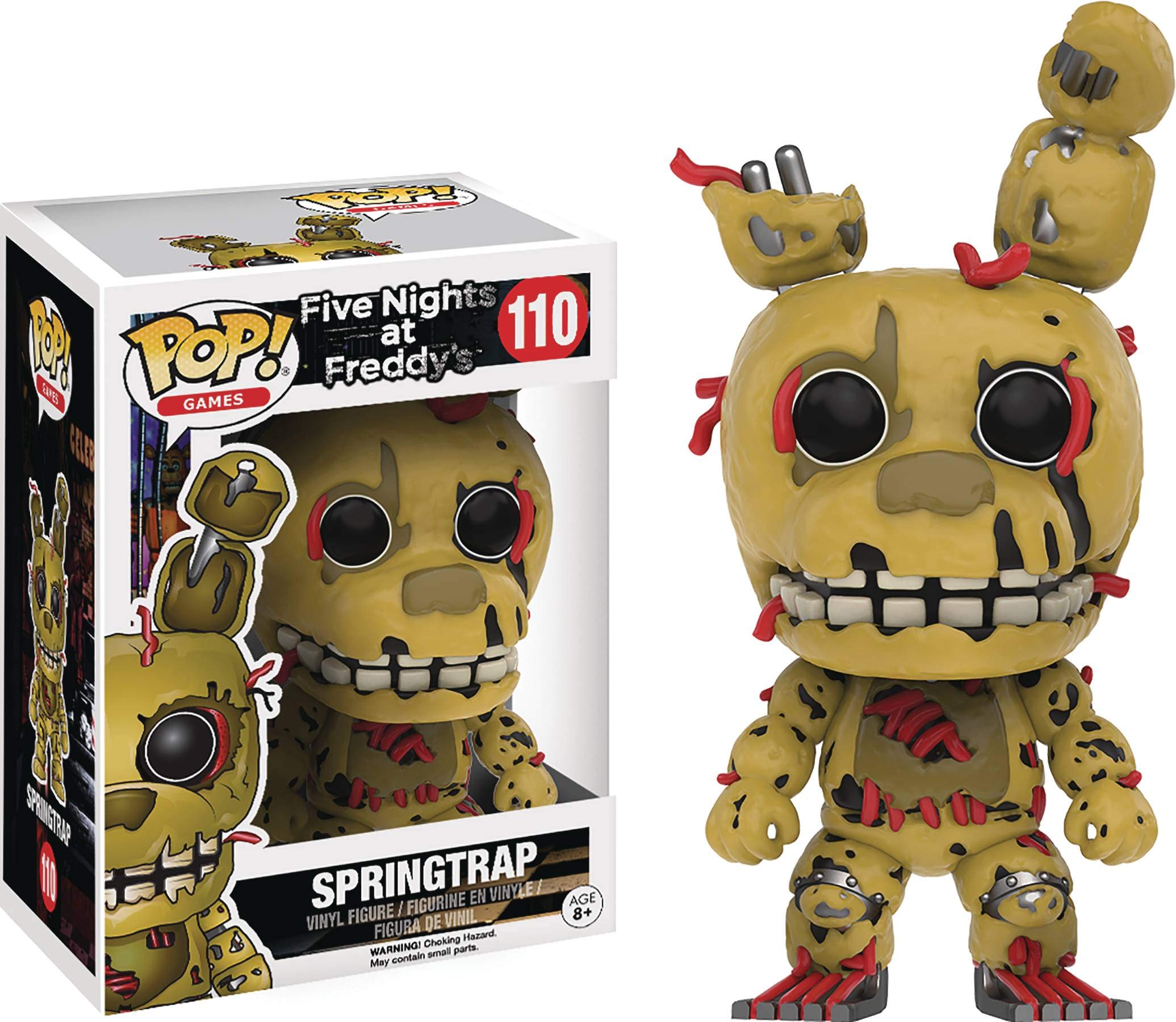 Funko Pop! Five Nights at Freddy's Springtrap Vinyl Figure (3.75 Inch) with Pop Protector Case - Collectible Horror Game Merchandise for Display & Protection | Perfect for Gaming Rooms, Office Decor & FNAF Fans