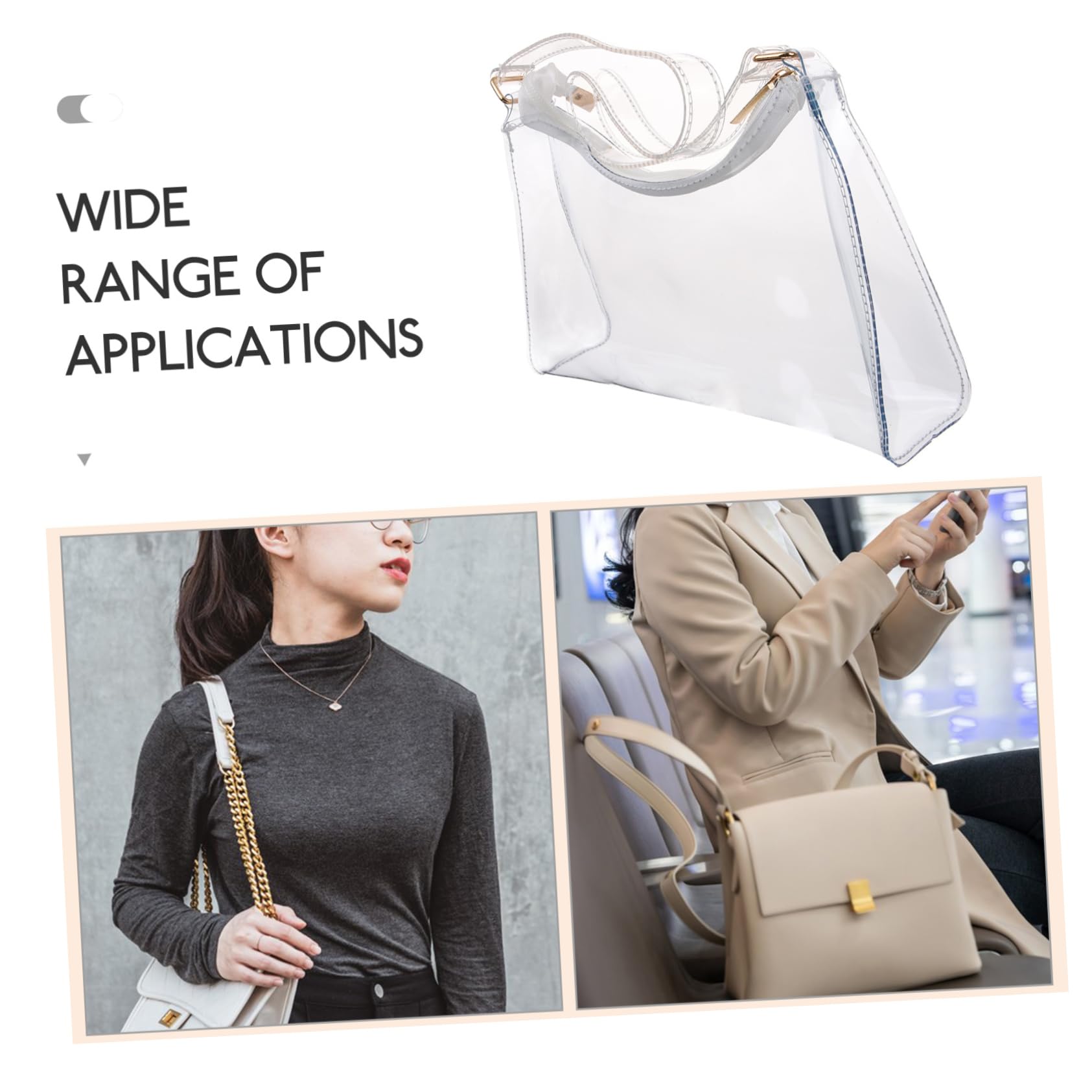 BESPORTBLE Clear Transparent Shoulder Bag for Women - PVC Stadium Approved Concert Purse & Wallet - Perfect for Concerts, Festivals, Travel and Security Checkpoints