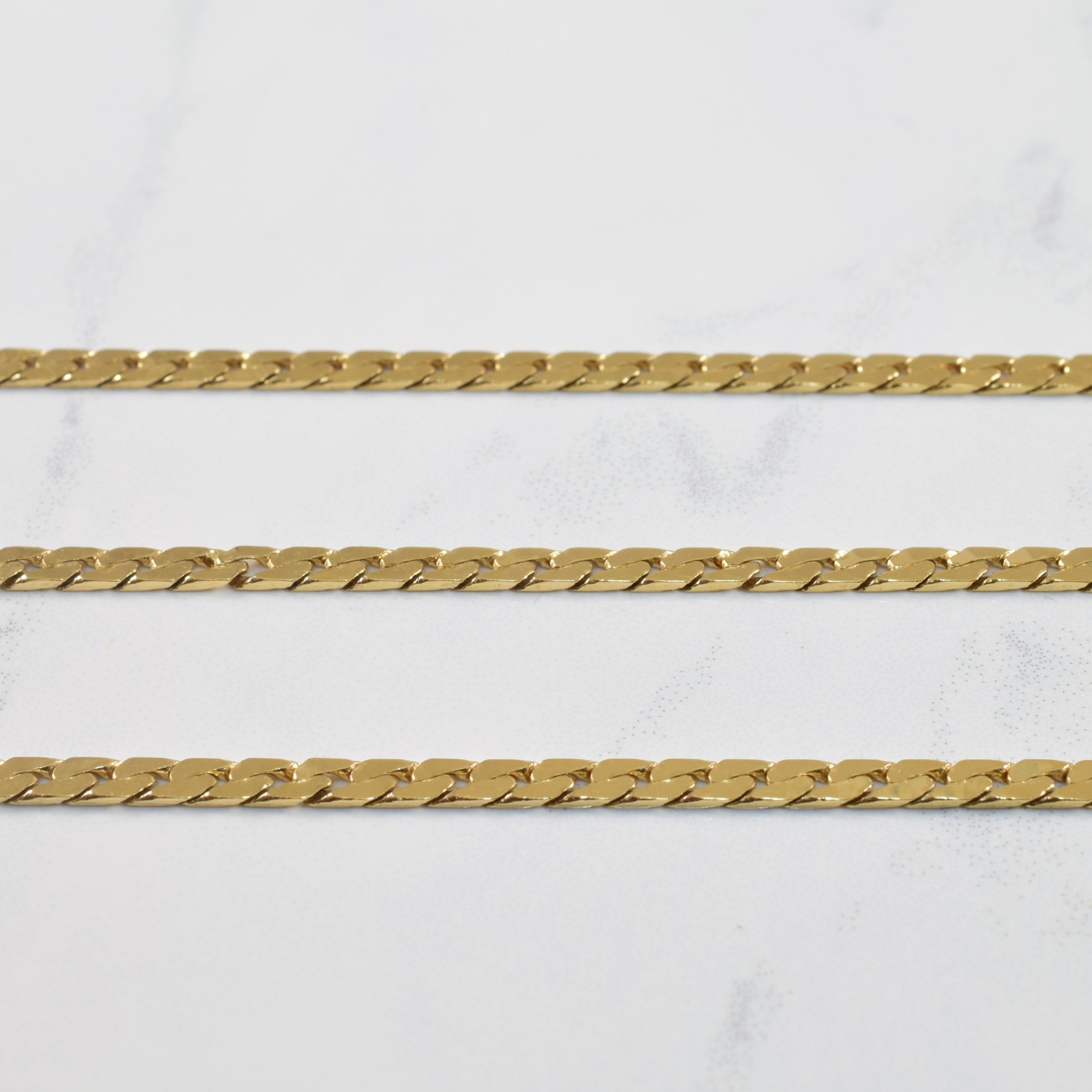 10K Yellow Gold Curb Chain Necklace 22