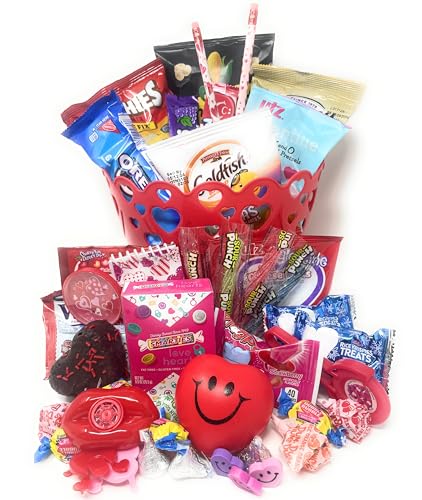 Valentine's Day Chocolate Gift Box - 50+ Piece Assorted Candy Snacks Care Package for Him & Her | Sweet Treats for Boyfriend, Girlfriend, Husband, Wife, Teens & College Students | Perfect for Military Care Packages, Long Distance Relationships & Romantic Surprises