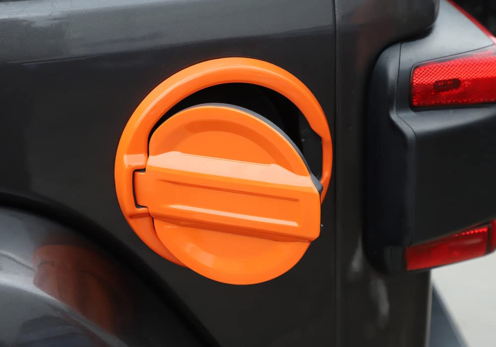 ABS Fuel Door Cover for Jeep Wrangler JL 2018-2023 - Orange Gas Cap Protector & Exterior Accessory - Upgrade Your Jeep's Style for Off-Road Adventures & Daily Driving