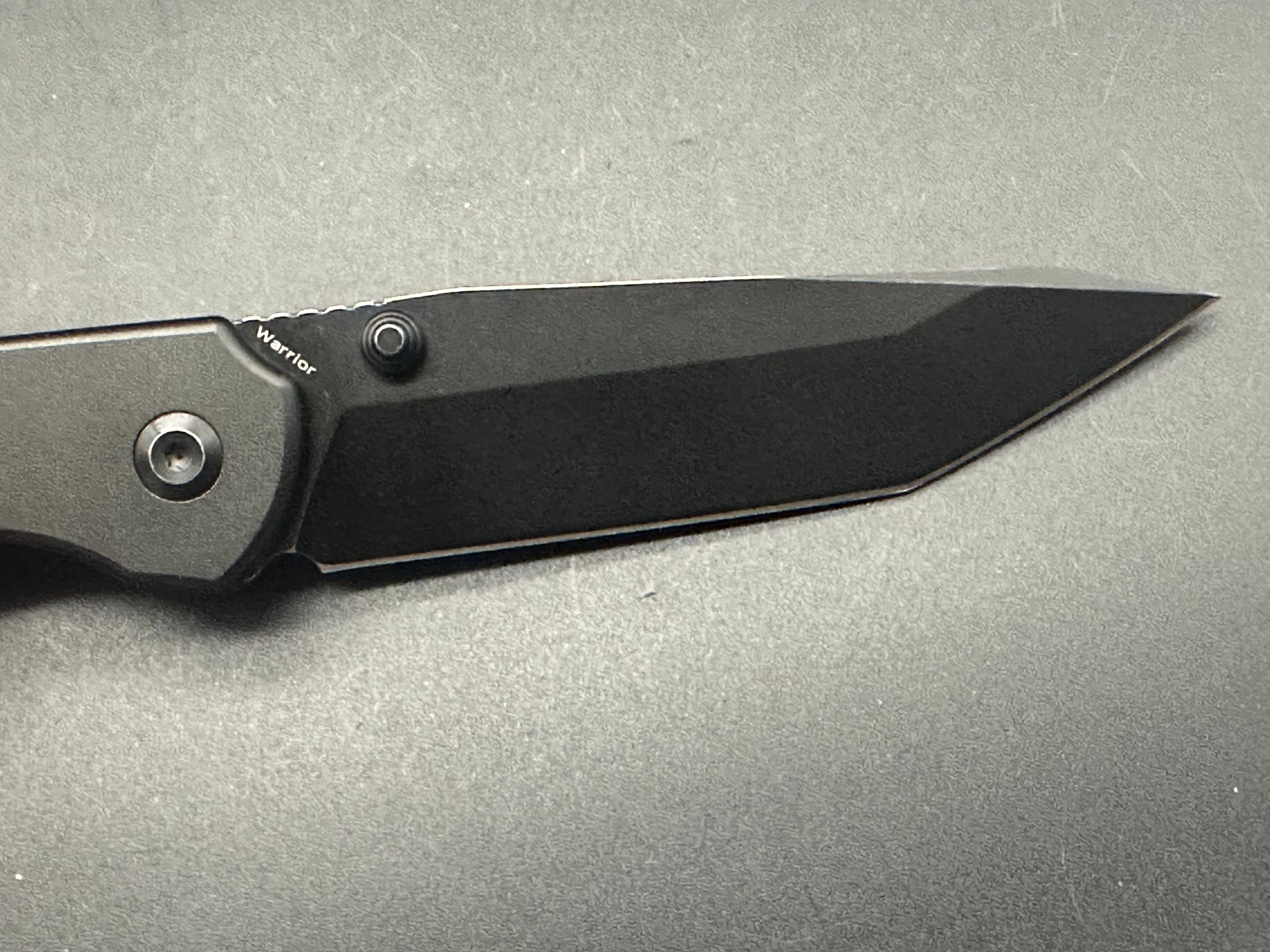 Kansept Warrior Tanto Liner Lock Folding Knife - Black/Green G10 Handle - EDC Tactical Pocket Knife for Outdoor Camping, Hiking & Survival