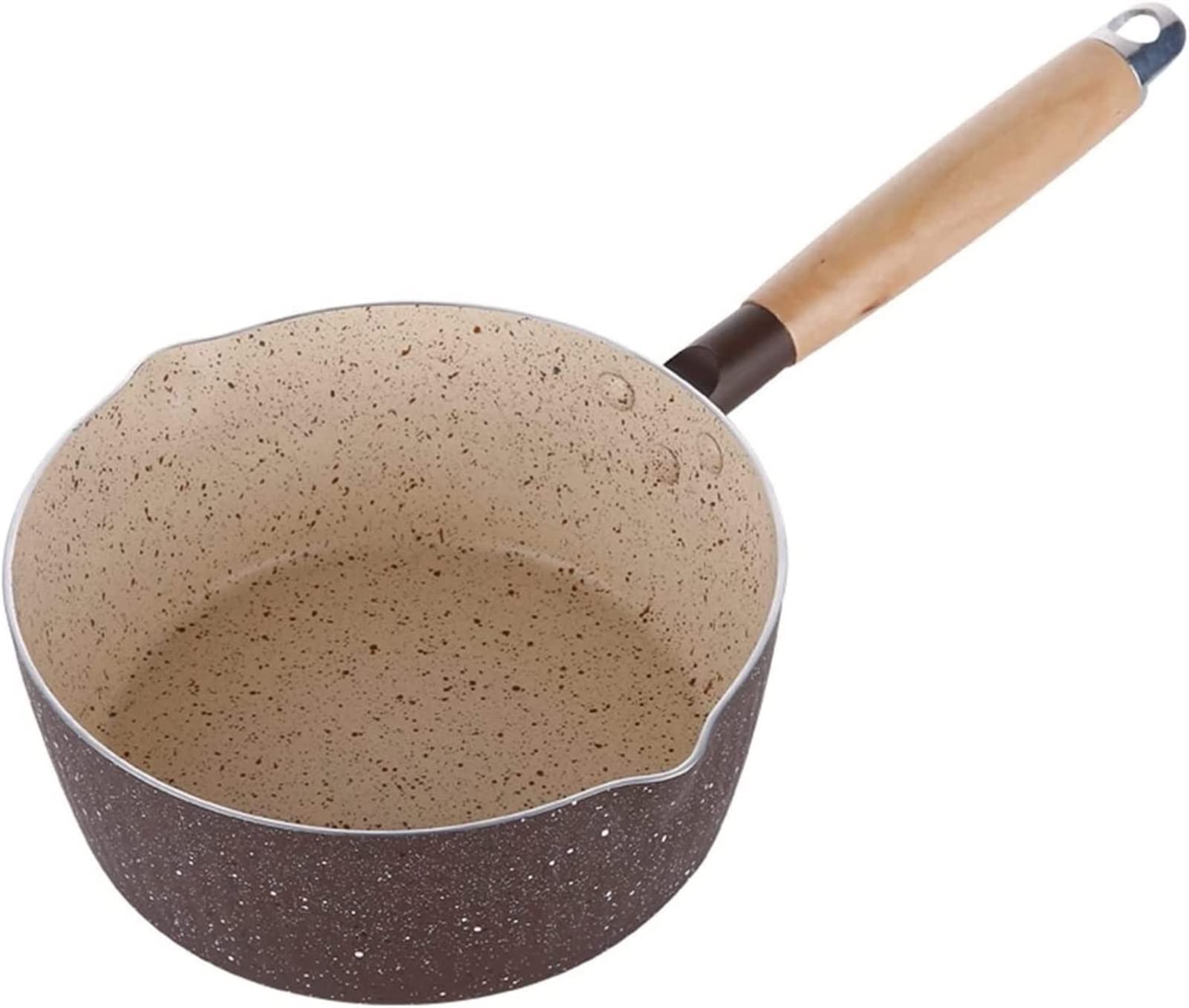 Non-Stick Maifan Stone Wok Stockpot with Dual Pour Spouts - Lightweight Saucepan for Cooking, Milk Heating & Dishwasher Safe - Perfect for Stir-Frying, Soup Making & Kitchen Use