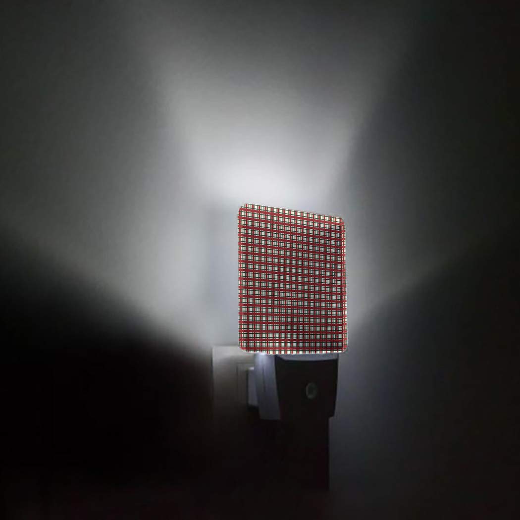 LED Night Light Plug-in with Auto Sensor - Elegant Grid Pattern for Bedroom, Bathroom, Hallway