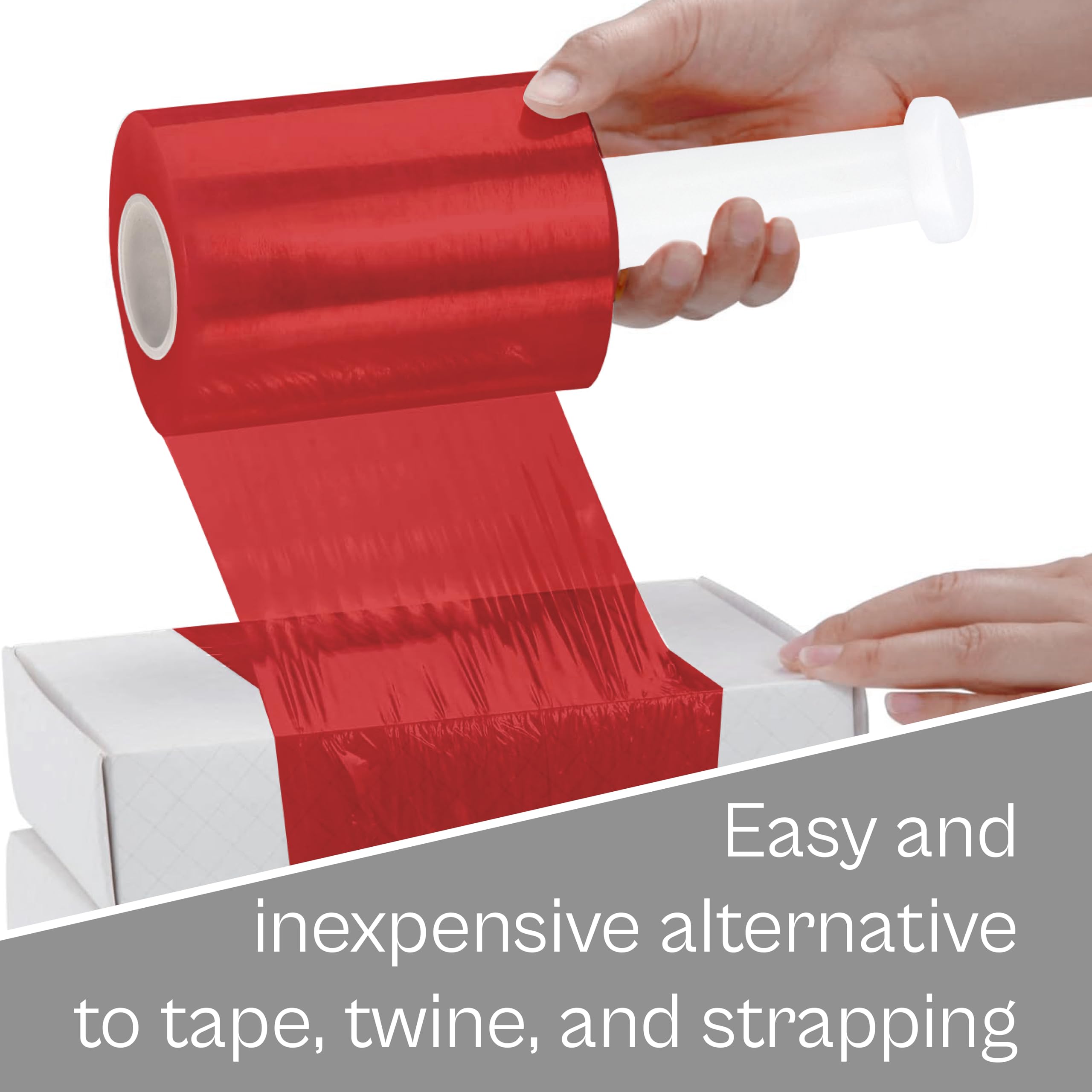 PSBM Red Mini Stretch Wrap with Plastic Handle - 24 Pack, 5