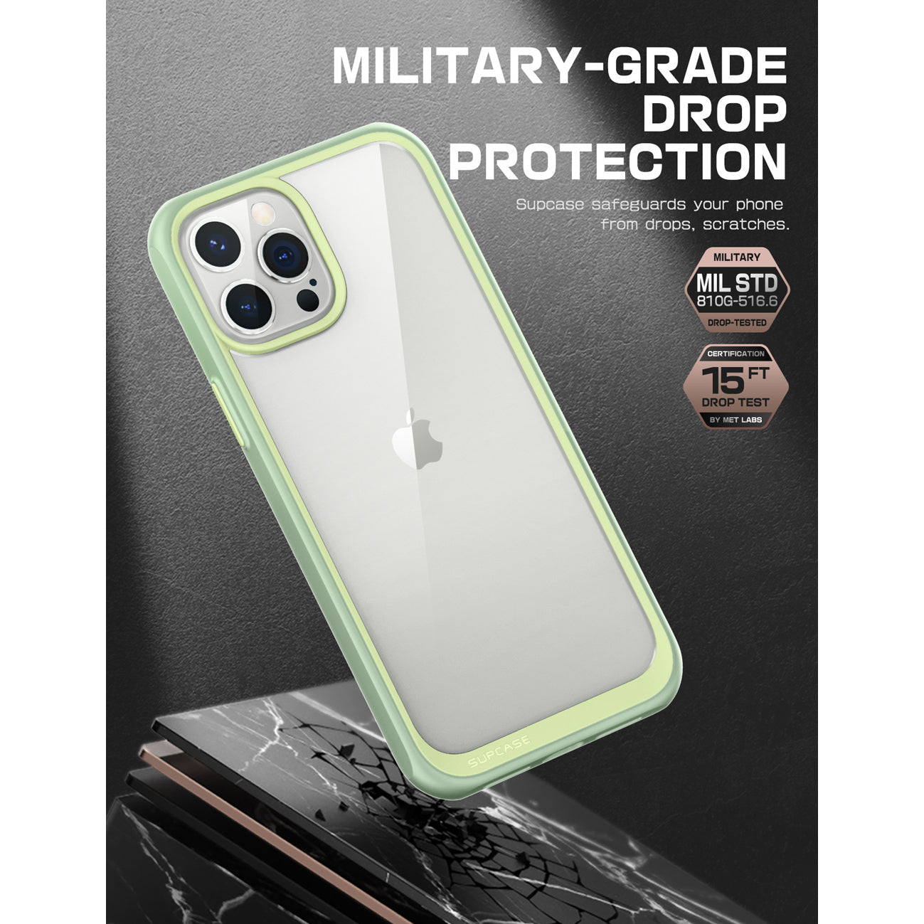 iPhone 13 Pro Case 6.1 Inch - Slim Clear Protective Cover with Shock Absorption | Unicorn Beetle Style in Mint Green | Perfect for Everyday Use, Travel & Outdoor Activities