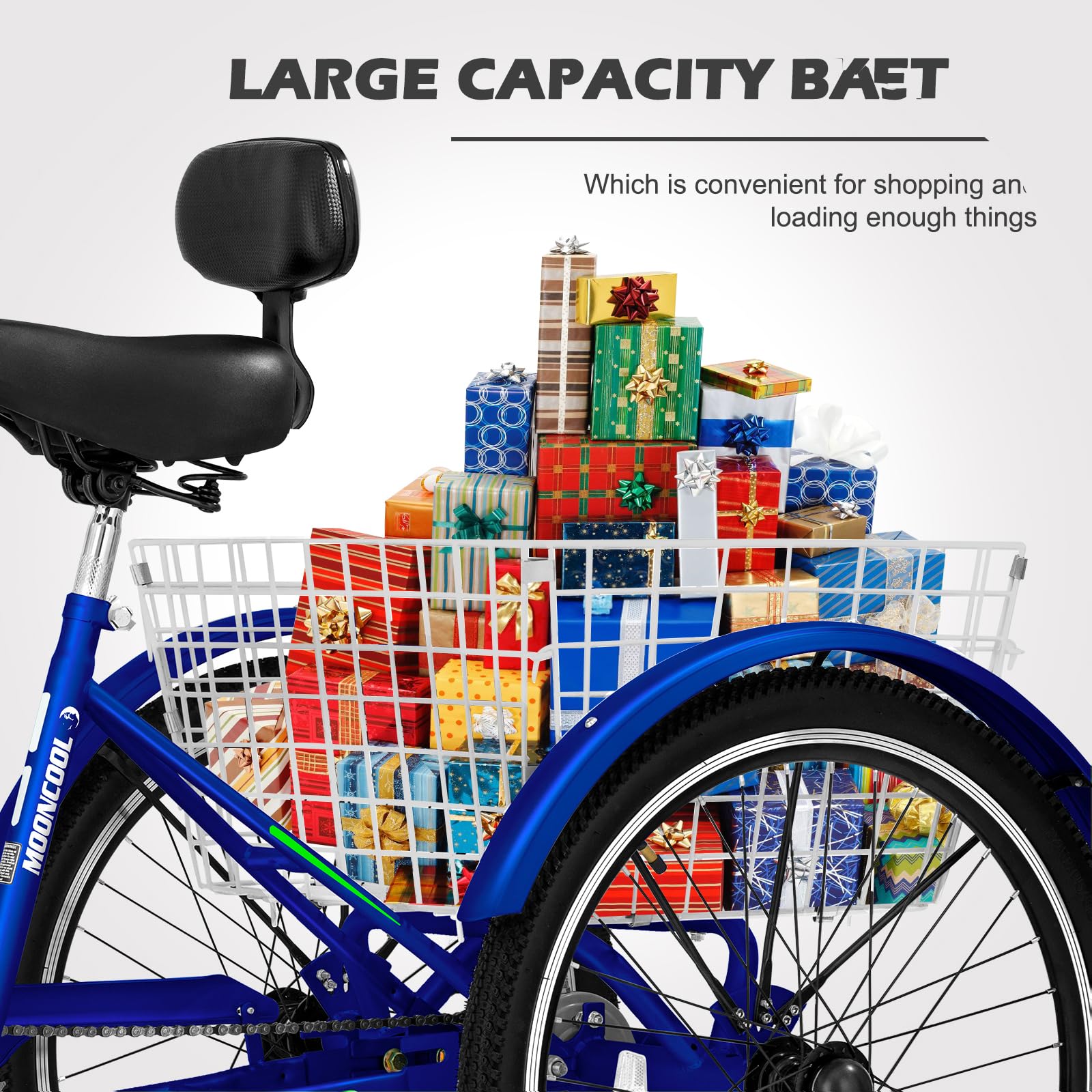 ABORON Adult Tricycle 3-Wheel Bike for Men & Women - Double-Wall Alloy Wheel Rims - Comfortable Outdoor Exercise & Leisure Riding - Perfect for Park Trails, Neighborhood Cruising & Senior Mobility