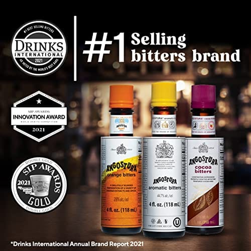 Angostura Aromatic Bitters for Cocktails - 16 Fl Oz (473ml) Premium Mixology Essential - Perfect for Old Fashioned, Manhattan & Mojito Drinks