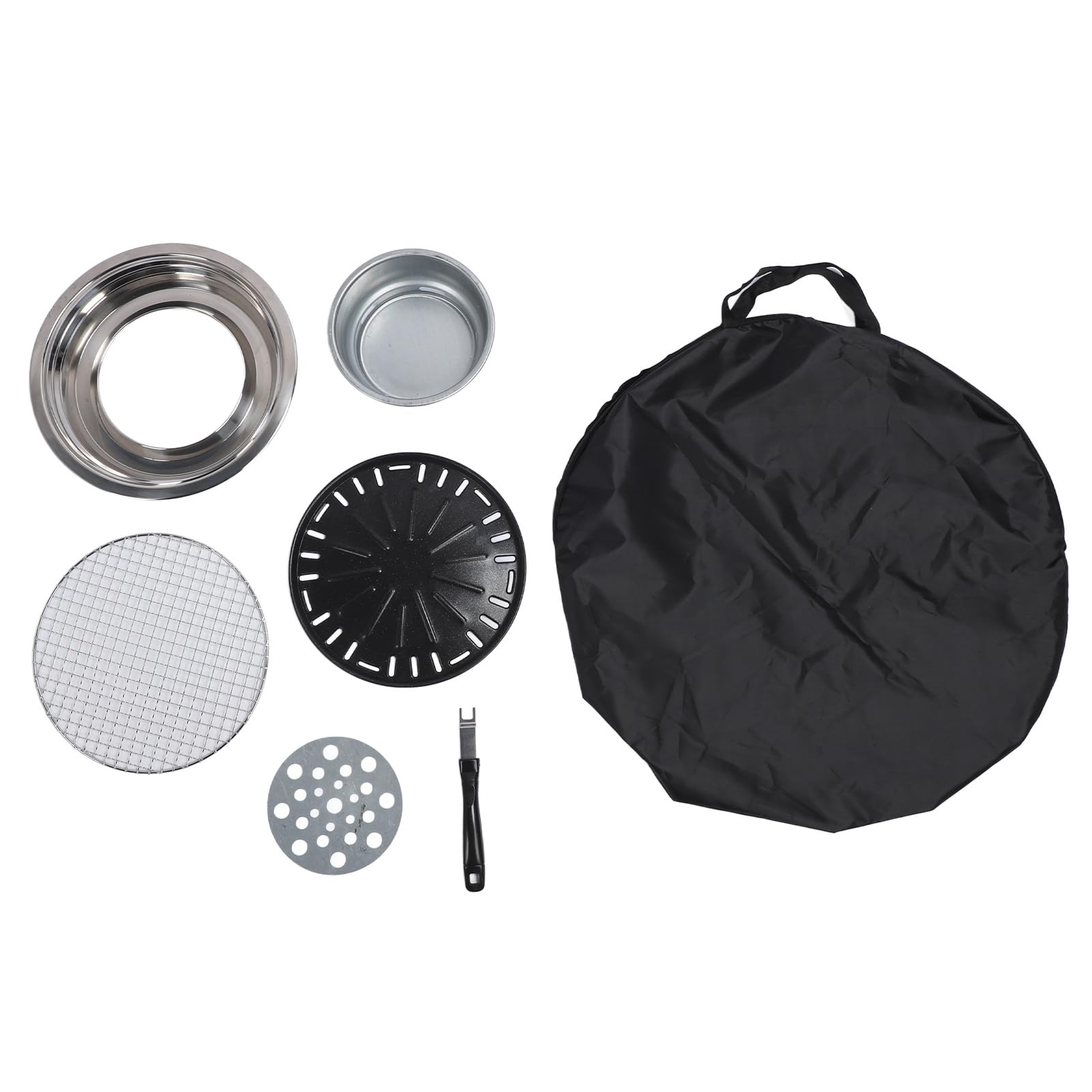 Portable Wood Fire Pit Table 8-Piece Set - Folding Outdoor Fire Pit for Camping, Backyard, Patio & Indoor Grilling - Durable Burning Firepit Kit with Carrying Case for Easy Transport & Storage