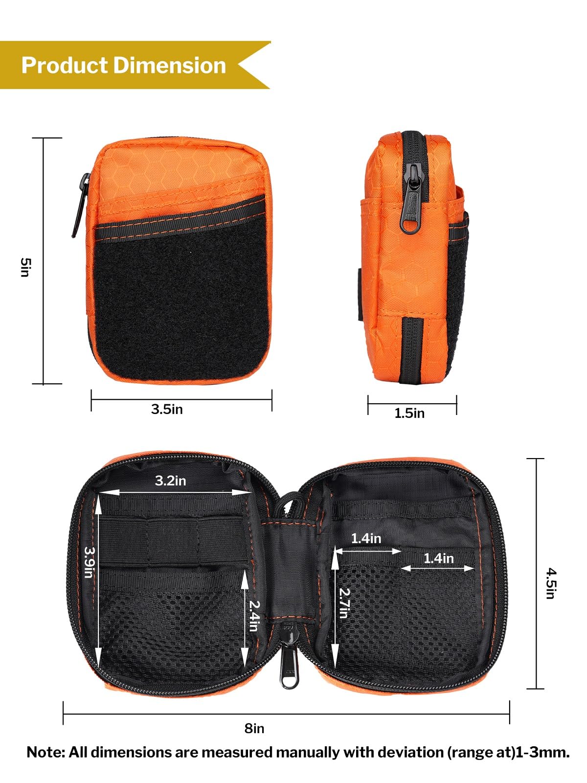 VIPERADE VE31 Mini EDC Pouch - Compact Tactical Pocket Organizer with Hook & Loop Closure for Camping, Bushcraft, Travel & Hiking - Perfect for Gear Storage, First Aid Kits & Everyday Carry Essentials