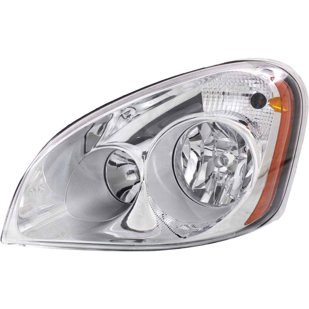 Freightliner Cascadia Headlight Assembly 2008-2017 Driver Side Halogen Chrome Interior - A0651907006 | Replacement Truck Headlight for Improved Night Visibility & Safety