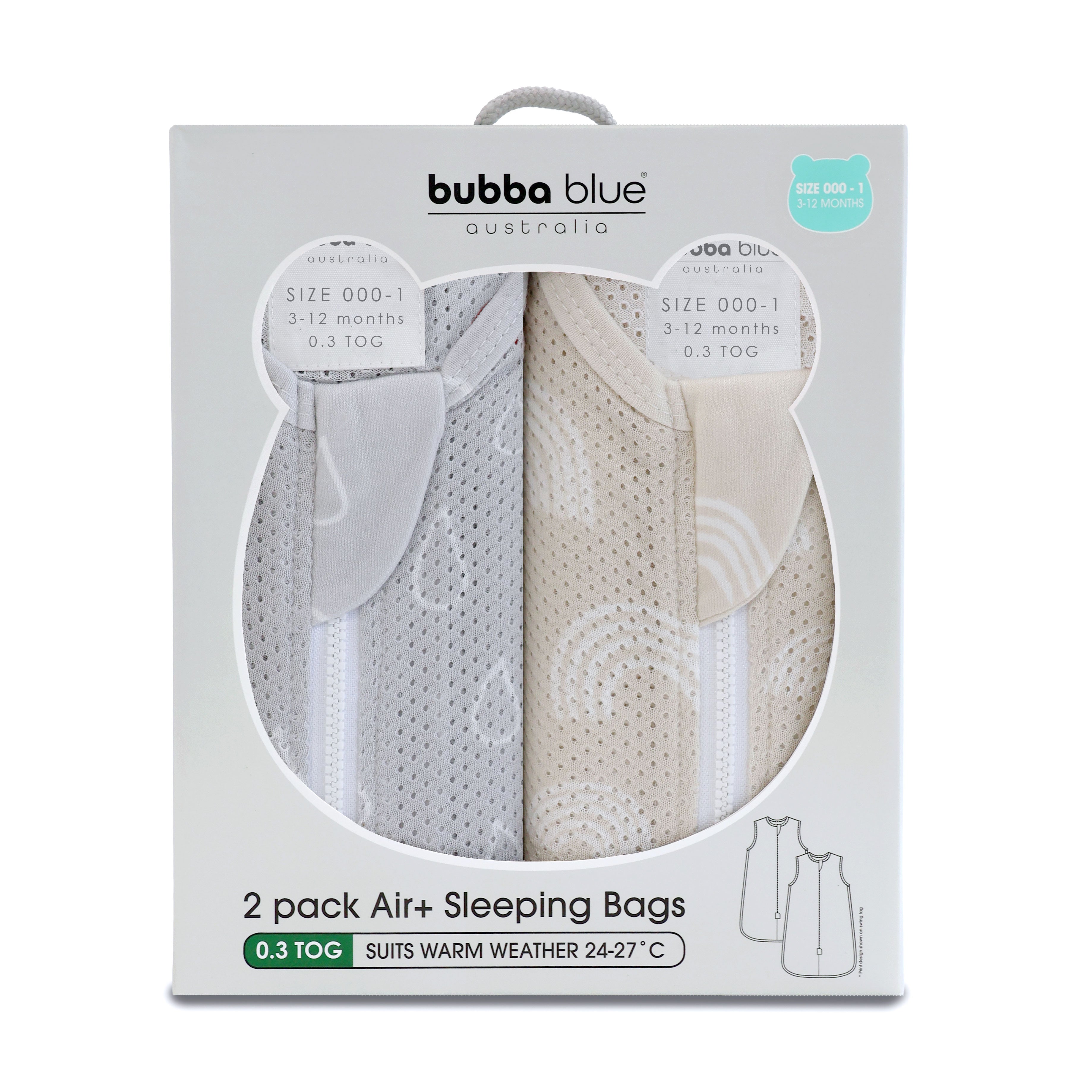 Nordic 0.3 TOG 2-Pack Baby Sleep Sacks - Breathable Cotton for Newborns & Infants - Sand & Grey Colors - Perfect for Nursery, Daycare & Travel