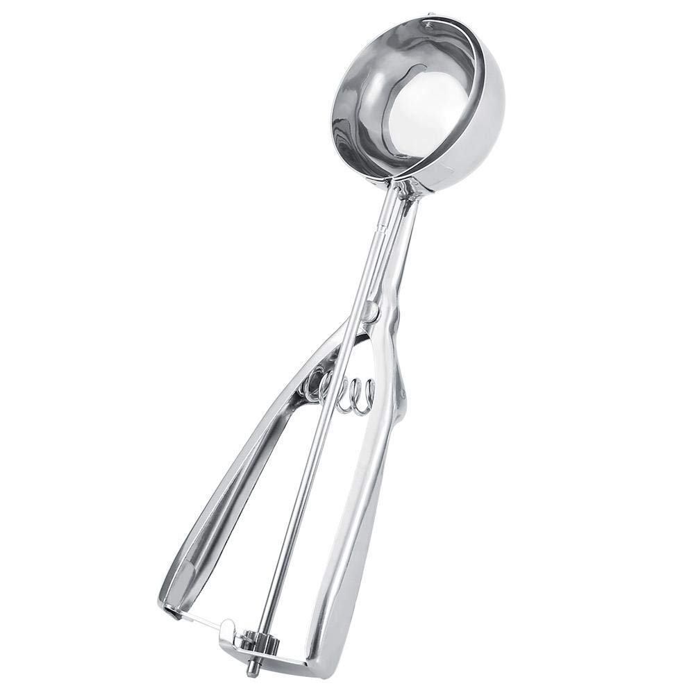Premium Stainless Steel Ice Cream Scoop with Trigger - 6CM Cookie Dough Scooper for Ice Cream, Cupcake Batter, Mashed Potatoes & Baking - Ideal for Home Kitchens, Bakeries & Ice Cream Shops