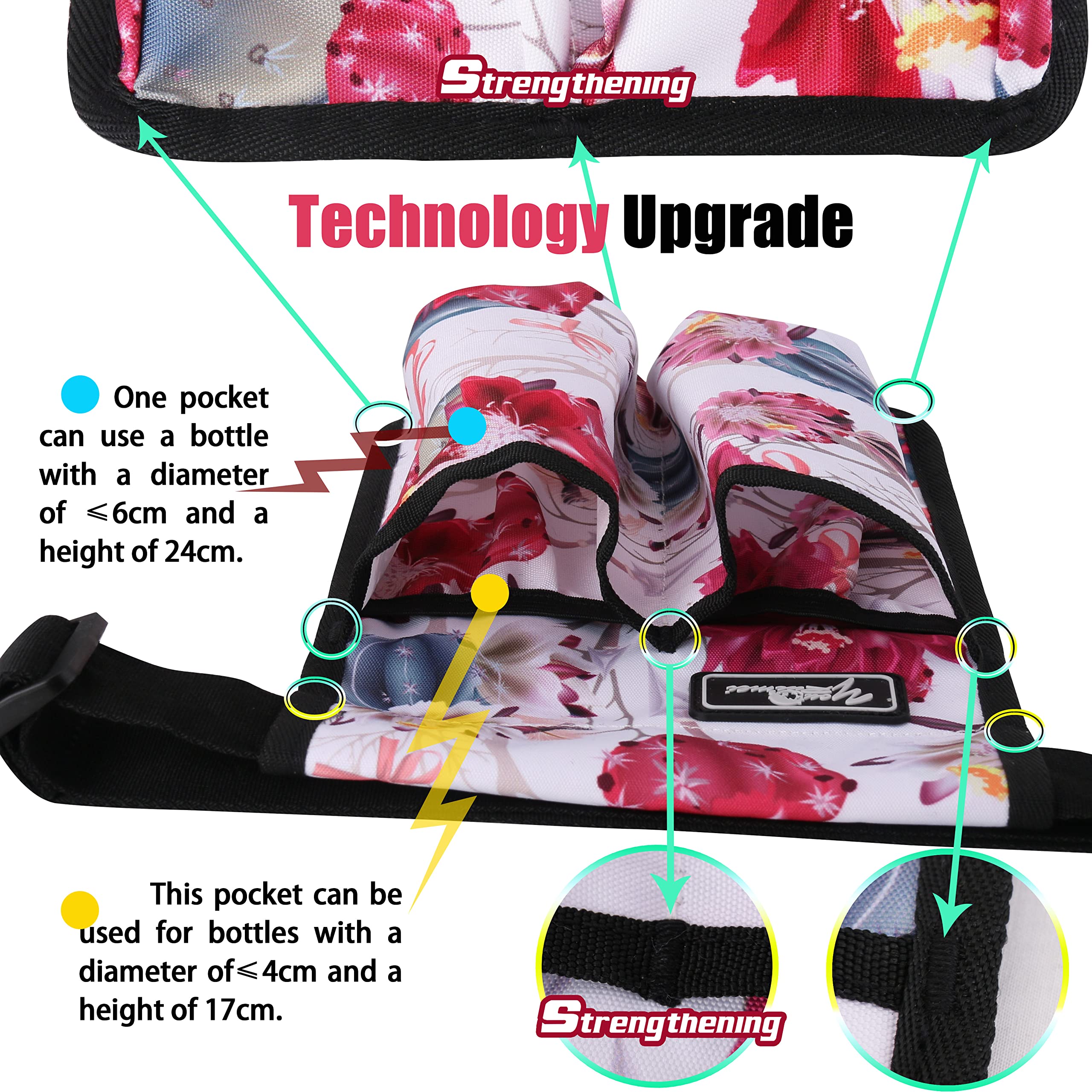 Professional Massage Bottle Bag & Holster for Therapists - Flower Design, Holds Massage Lotion & Oil - Perfect for Spa, Salon, and Home Massage Therapy Sessions