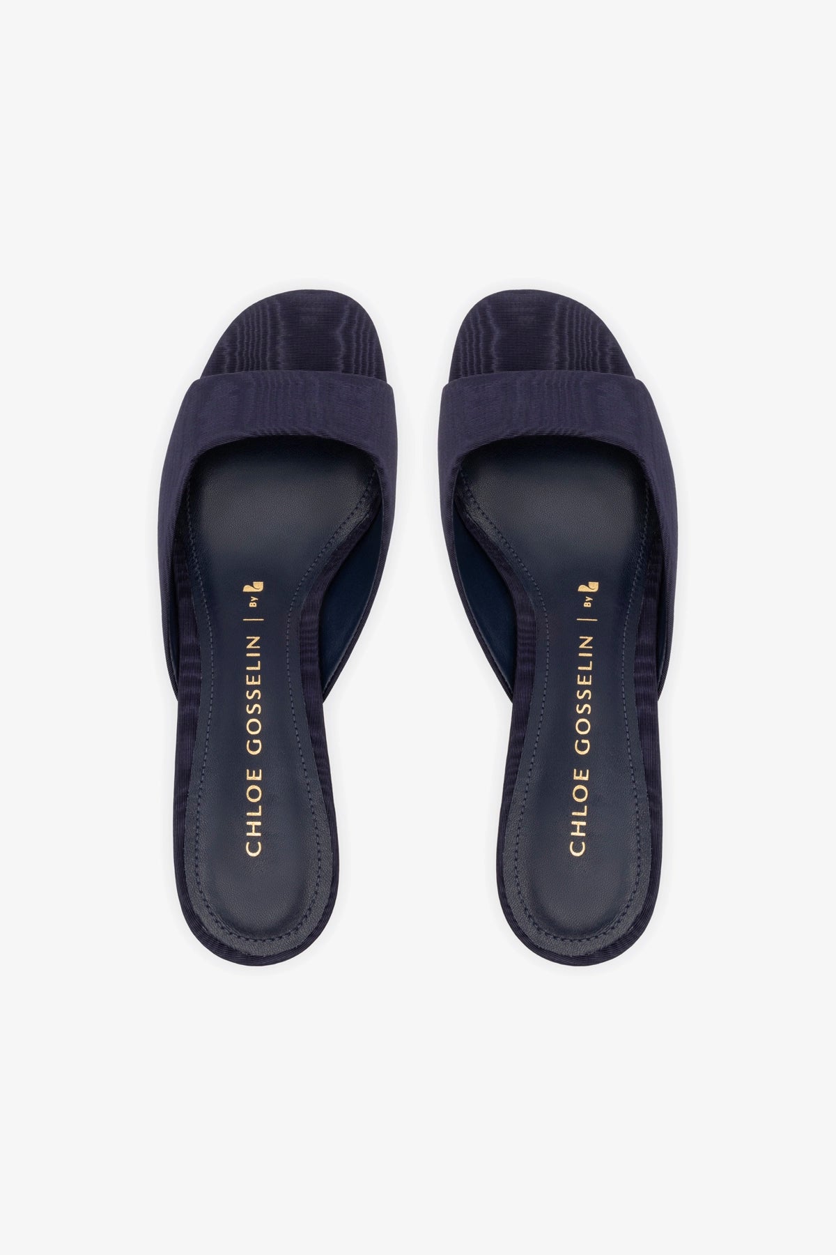 Chloe Gosselin by Larroudé Anah Mule - Navy Fabric Women's Fashion Shoes for Casual Wear & Office Outfits
