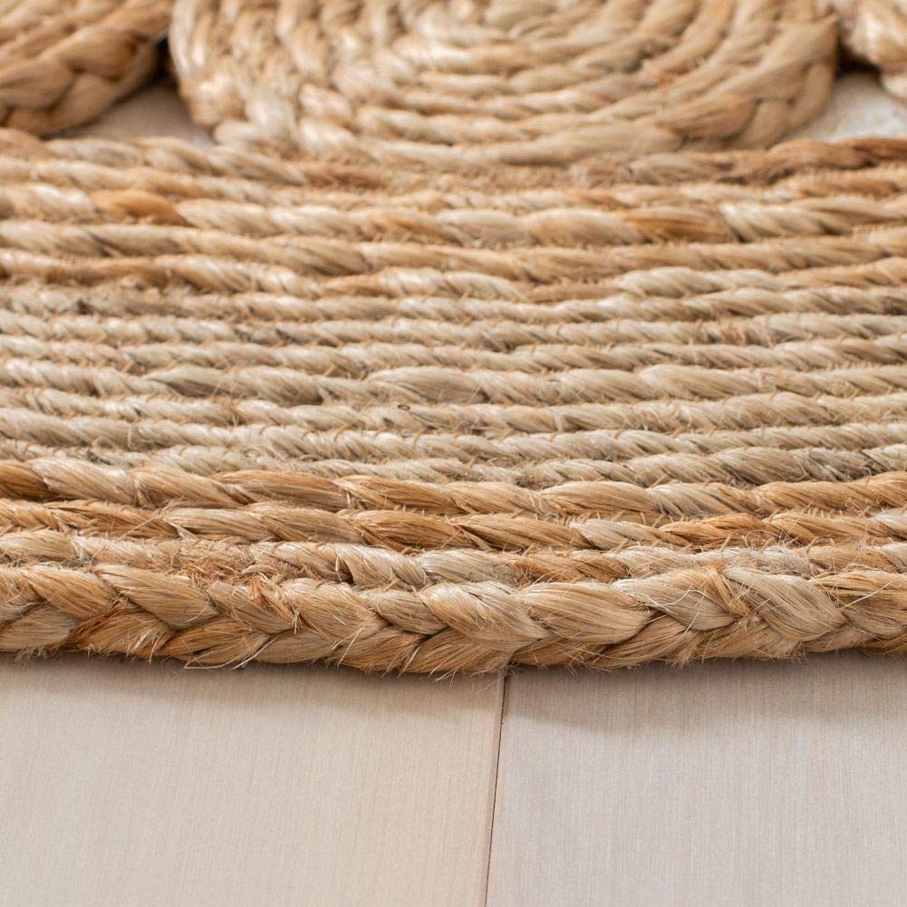 SAFAVIEH Handmade Boho Jute Area Rug 9' Round - Natural Fiber Round Collection NFB250A for Living Room, Bedroom & Boho Decor