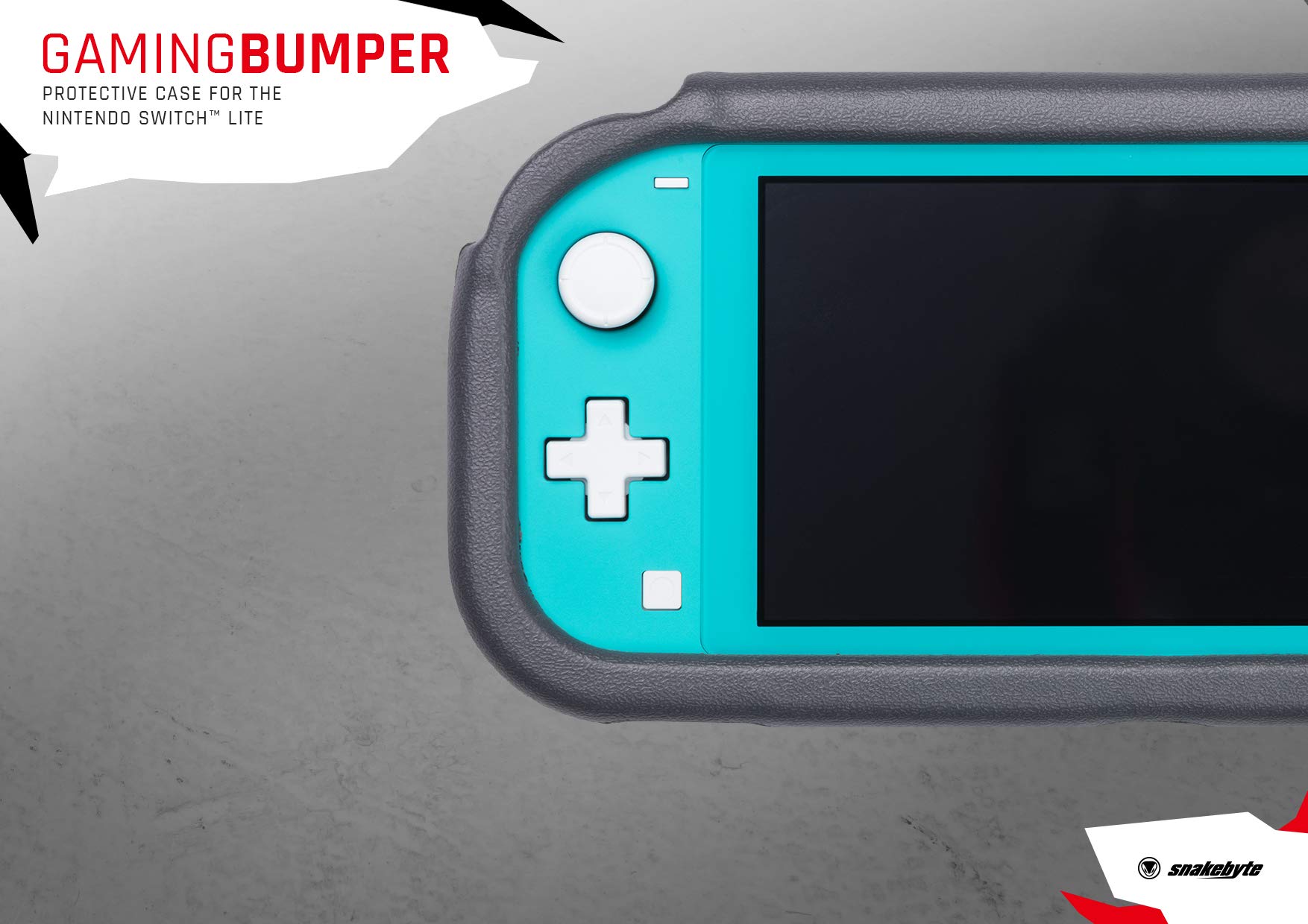 Snakebyte Nintendo Switch Lite Protective Cover - Dark Grey Gaming Bumper Case for Enhanced Protection | Perfect for Travel, Kids, and Long Gaming Sessions