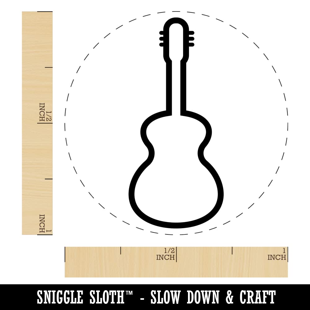 1 Inch Guitar Outline Self-Inking Rubber Stamp - Black Ink Stamper for Crafting, Scrapbooking & Planner Decorations - Perfect for DIY Projects, Journals, and Gift Wrapping