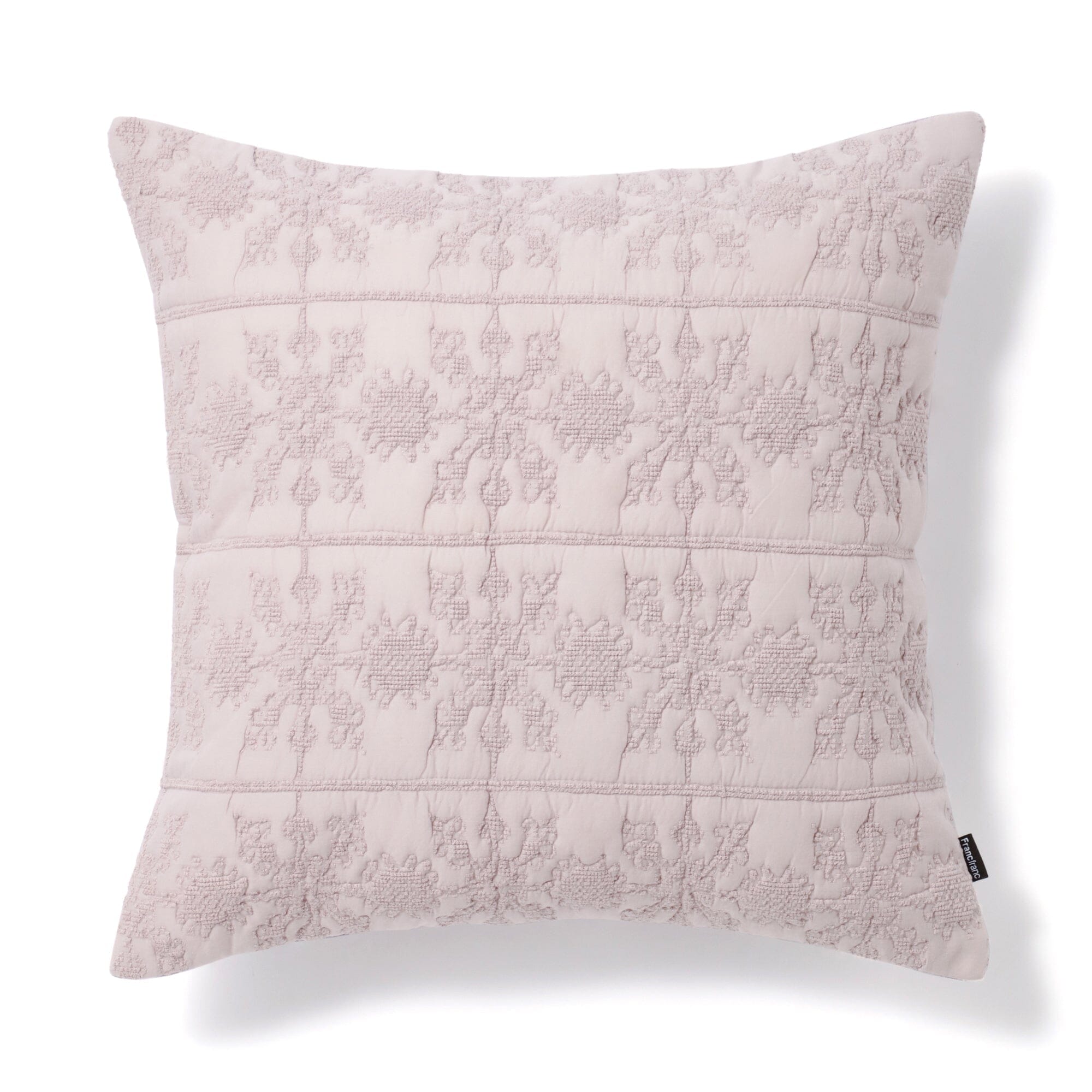 Handmade Ethnic Quilted Cushion Cover 18x18 Inches Purple - Bohemian Home Decor for Sofa, Bedroom & Living Room
