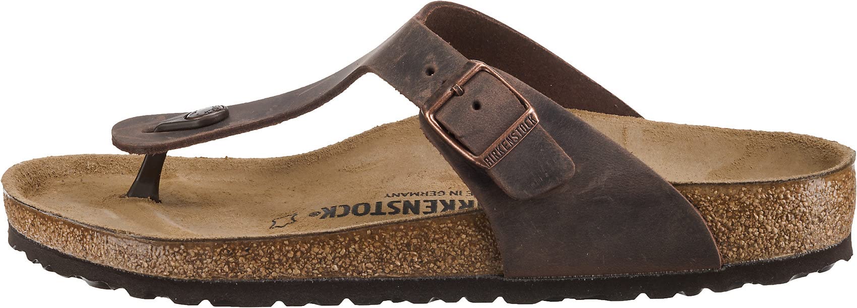 BIRKENSTOCK Gizeh Women's Sandals - Oiled Leather in Habana Brown - Size 39 (US Women's 8-8.5) | Comfortable Footbed for Walking, Casual Wear & Summer Outfits