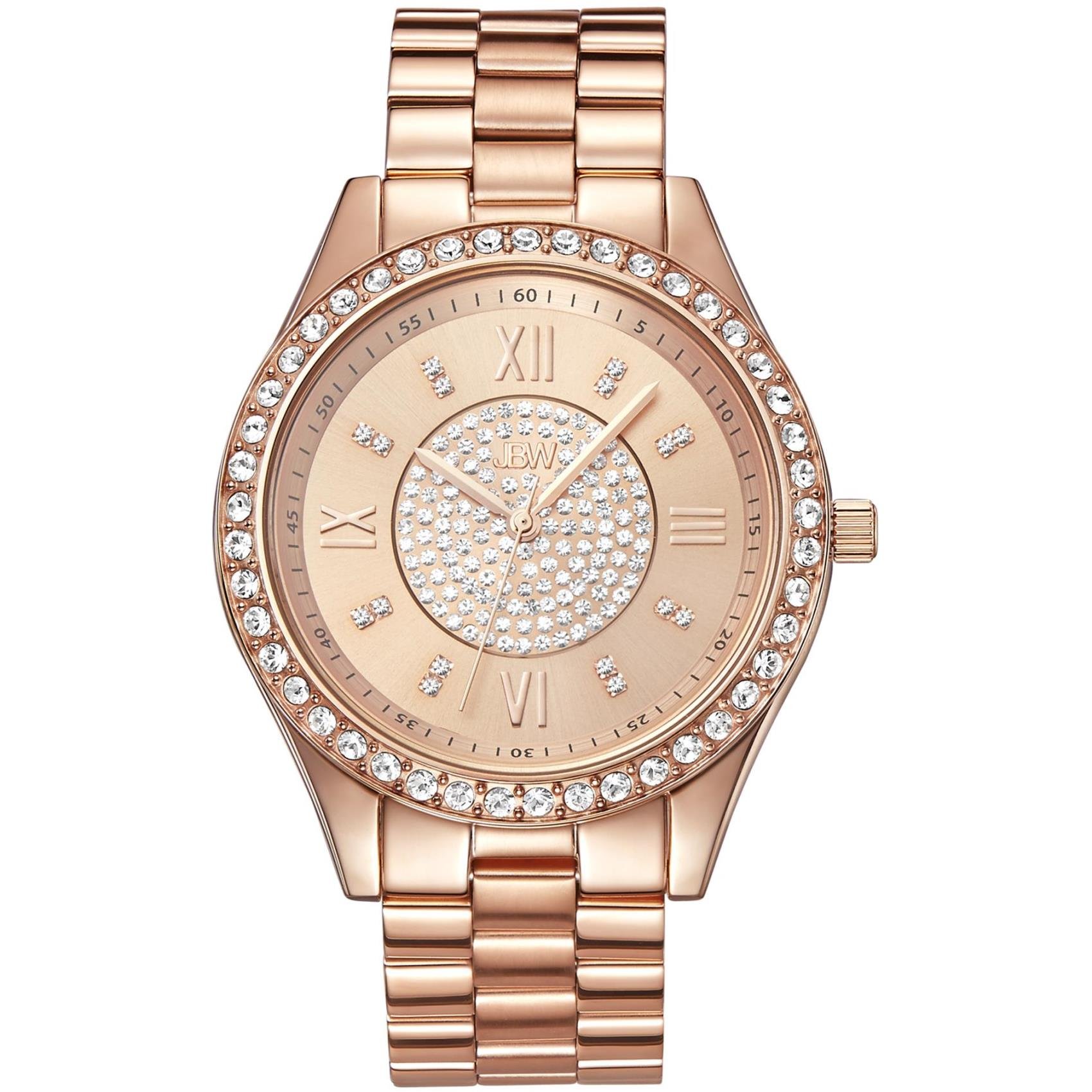 JBW Women's J6303A Mondrian Diamond Watch - Japanese Quartz Movement, Silver-Tone Stainless Steel, Pave Diamond Dial - Elegant Dress Watch for Parties & Special Occasions