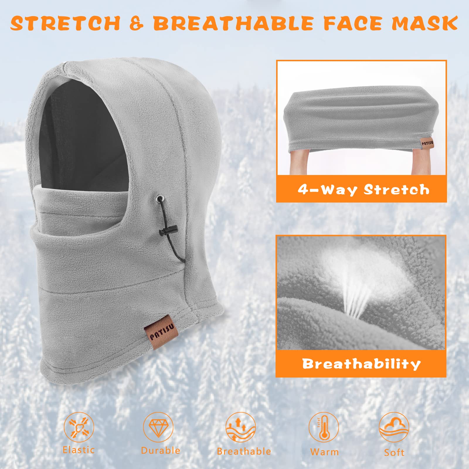 Kids Balaclava Windproof Ski Mask - Winter Face Mask & Neck Warmer for Boys & Girls - Cold Weather Hood for Skiing, Snowboarding & Outdoor Activities
