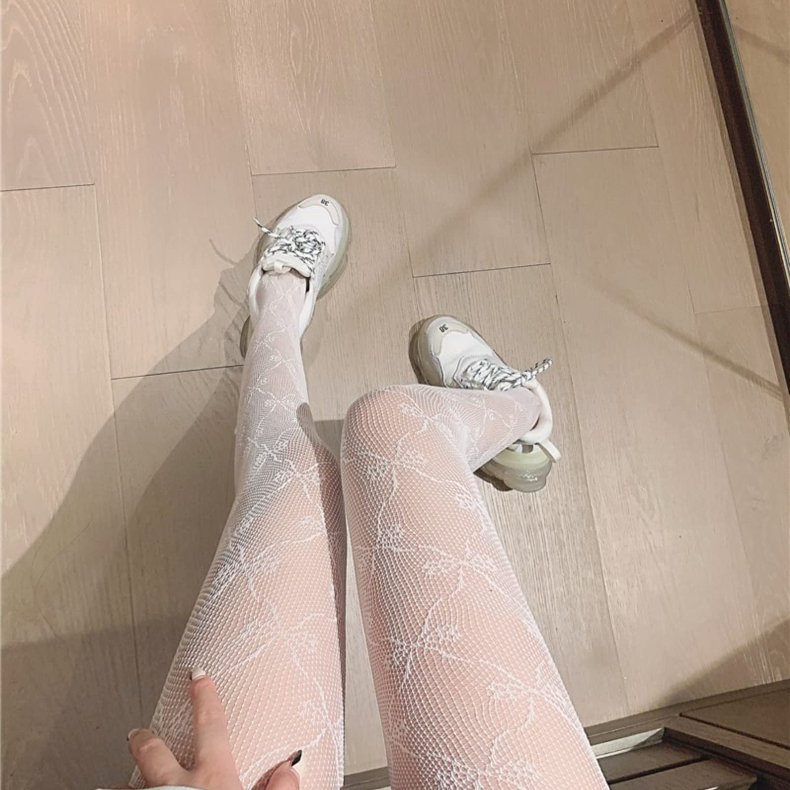 Verdancy 2Pcs Women's Ultra Stretchable Pantyhose - Hollow Floral Lace Stockings & Fishnet Tights, Plus Size, Comfortable & Breathable for Daily Wear, Party, Date Night & Special Occasions