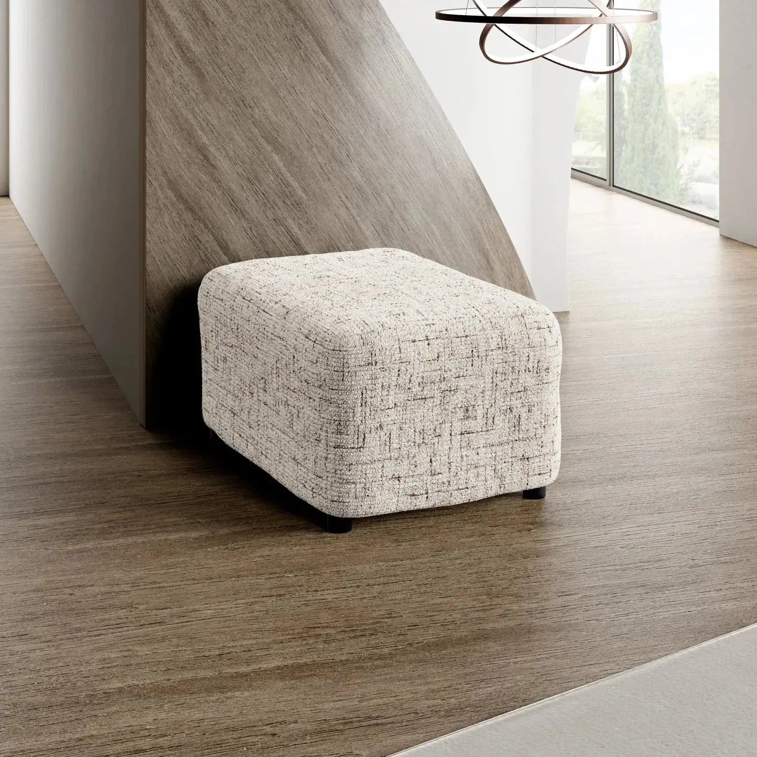 Medium Ottoman Slipcover - Microfiber Printed Collection - Perfect for Living Room, Bedroom & Home Decor