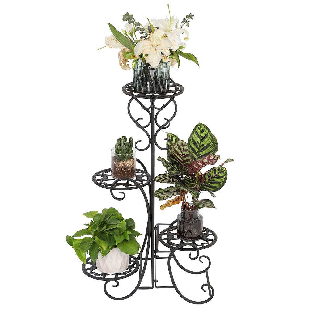 4-Tier Metal Plant Stand for Indoor & Outdoor Use - 19.7