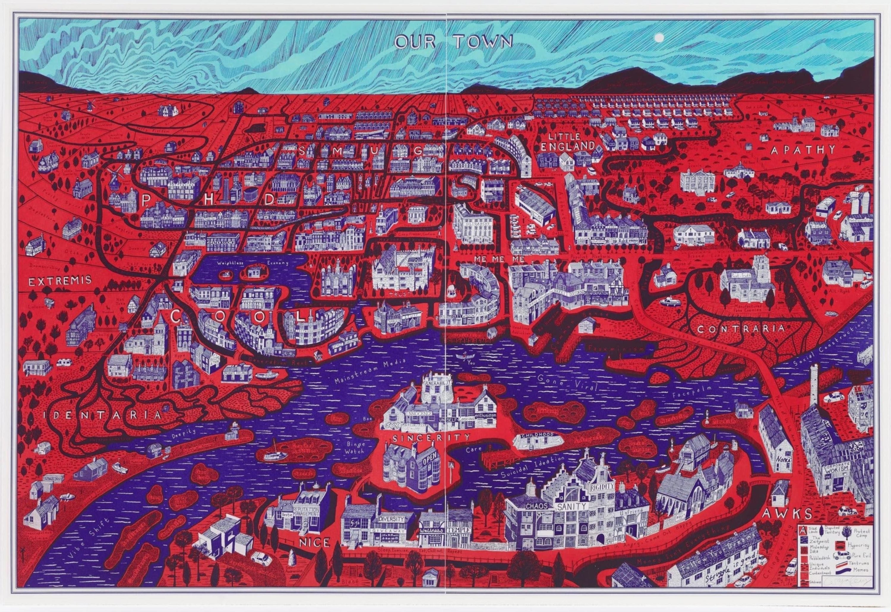 Grayson Perry Our Town Art Print - Unique British Contemporary Artwork for Home & Office Decor | Perfect for Living Rooms, Bedrooms & Gifts