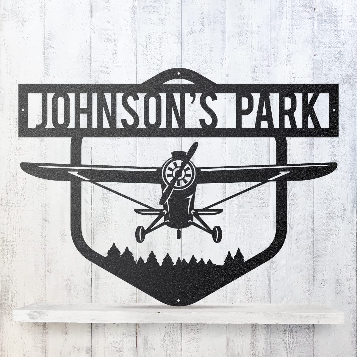 Personalized Metal Airplane Sign - Custom Monogram Wall Art for Anniversary, Wedding & Birthday Gifts - Unique Housewarming Present - Outdoor & Indoor Wall Decor - Perfect for Aviation Enthusiasts & Home Decoration