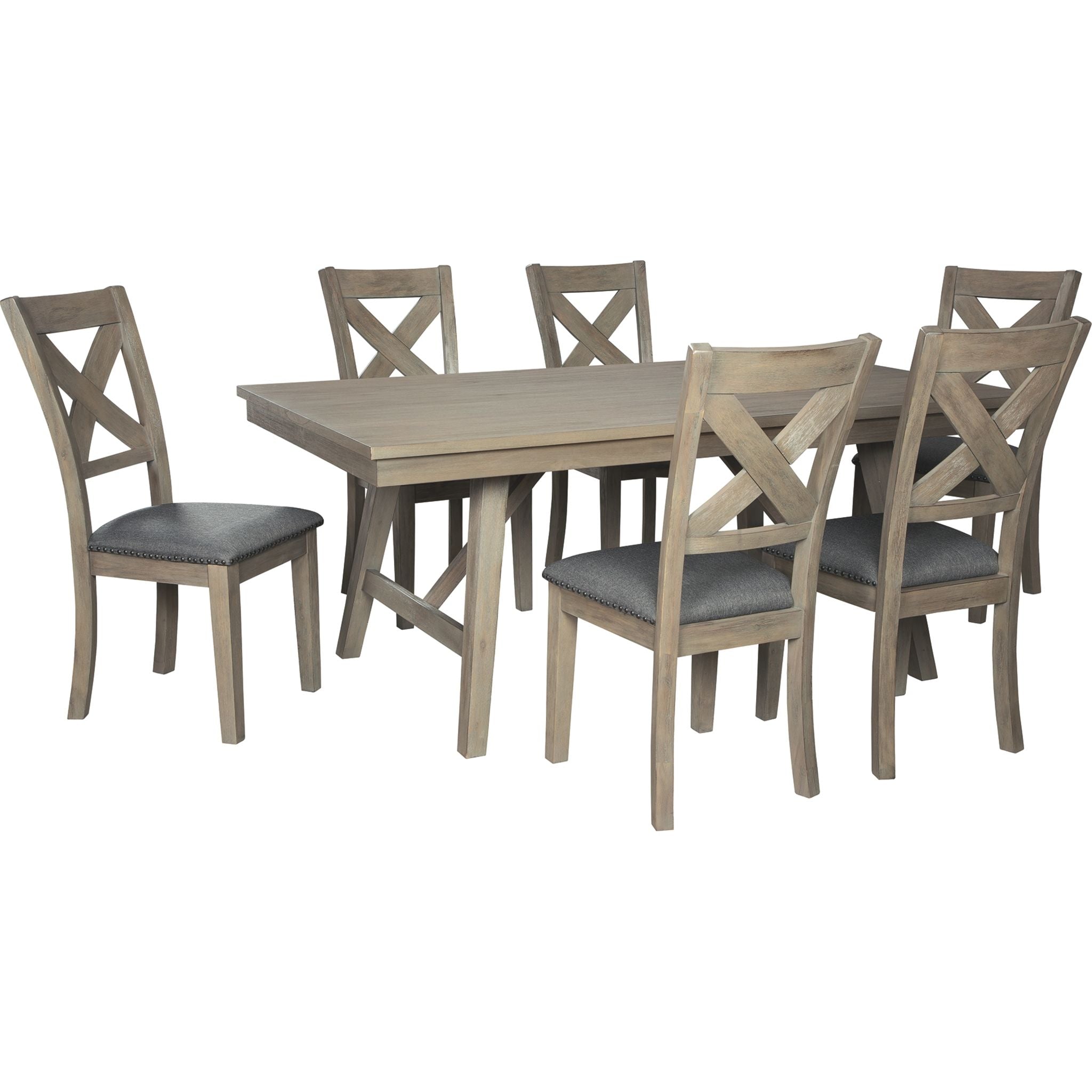 Aldwin 7-Piece Formal Dining Set in Elegant Grey - Perfect for Dinner Parties, Family Gatherings & Upscale Home Decor (PKG002090)