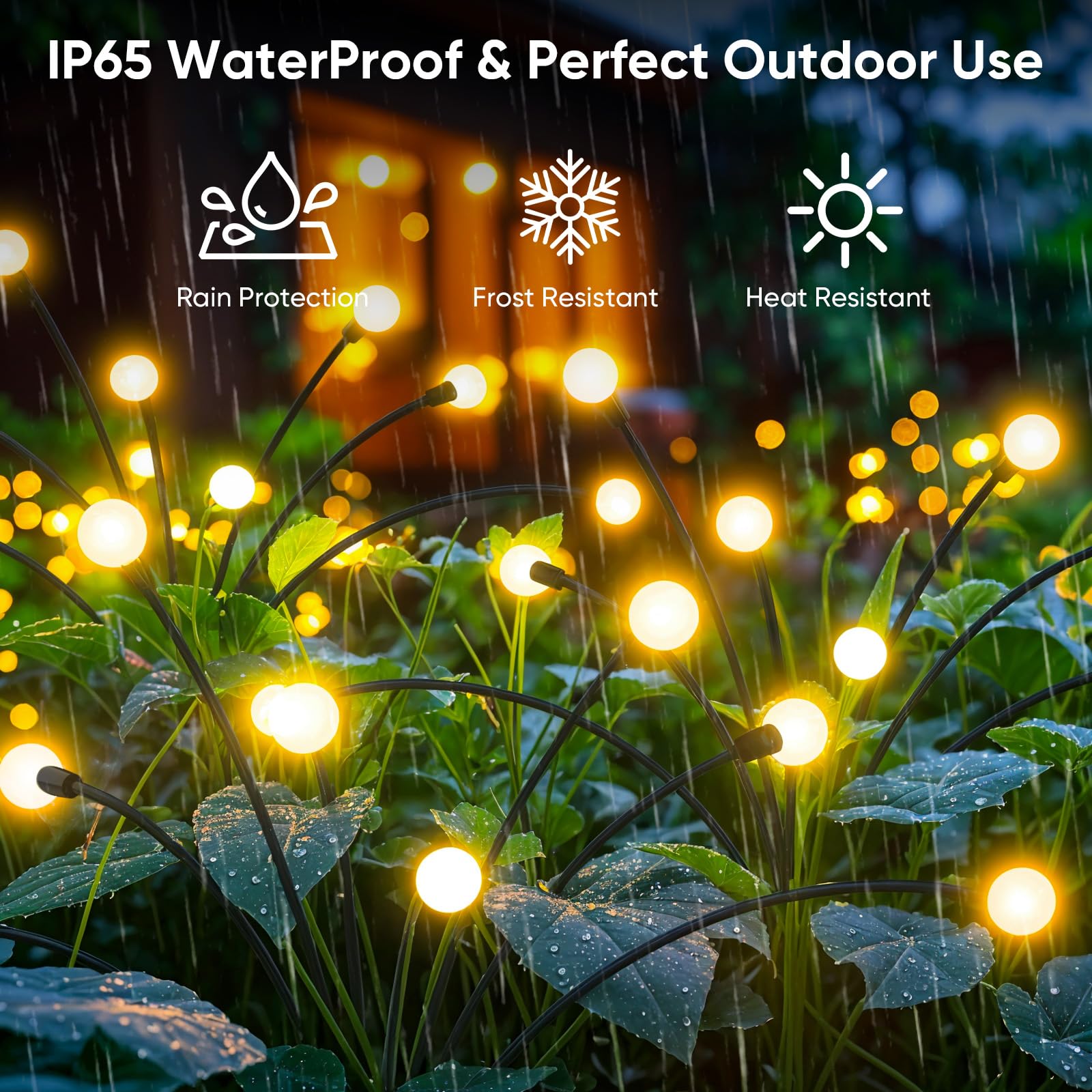 32 LED Solar Firefly Lights Outdoor - 4 Pack Waterproof Garden Pathway Lights for Yard, Patio & Landscape Decor - Solar Powered Swaying Lights for Wind Movement | Perfect for Backyard, Walkway & Evening Ambience