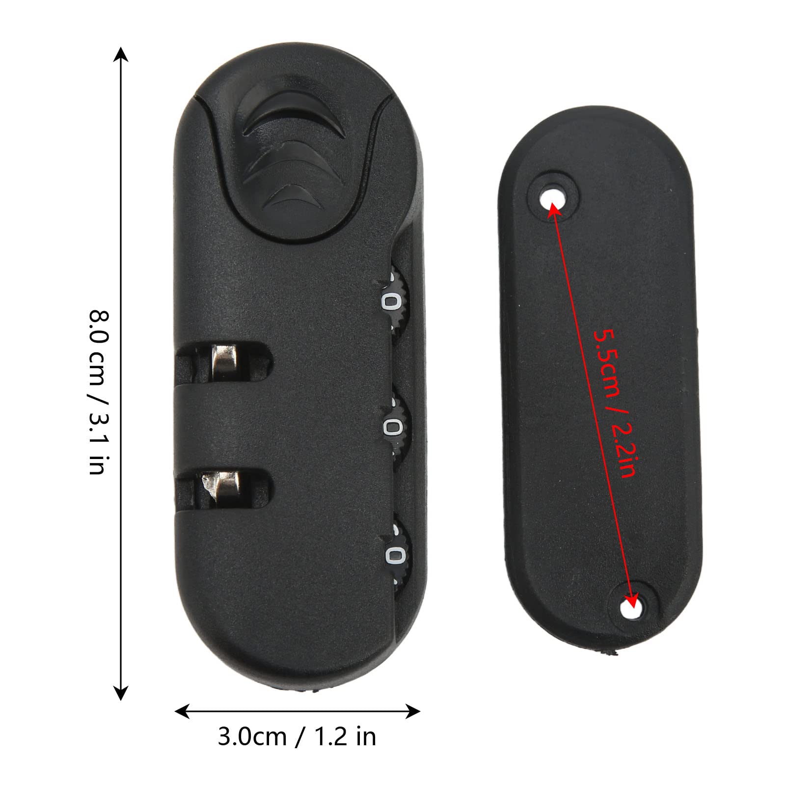 3-Digit High Security Frosted Luggage Password Lock - TSA Approved Combination Suitcase Lock for Travel, Tool Boxes & Storage Cases | Durable & Lightweight for Airports, Hotels & Business Trips