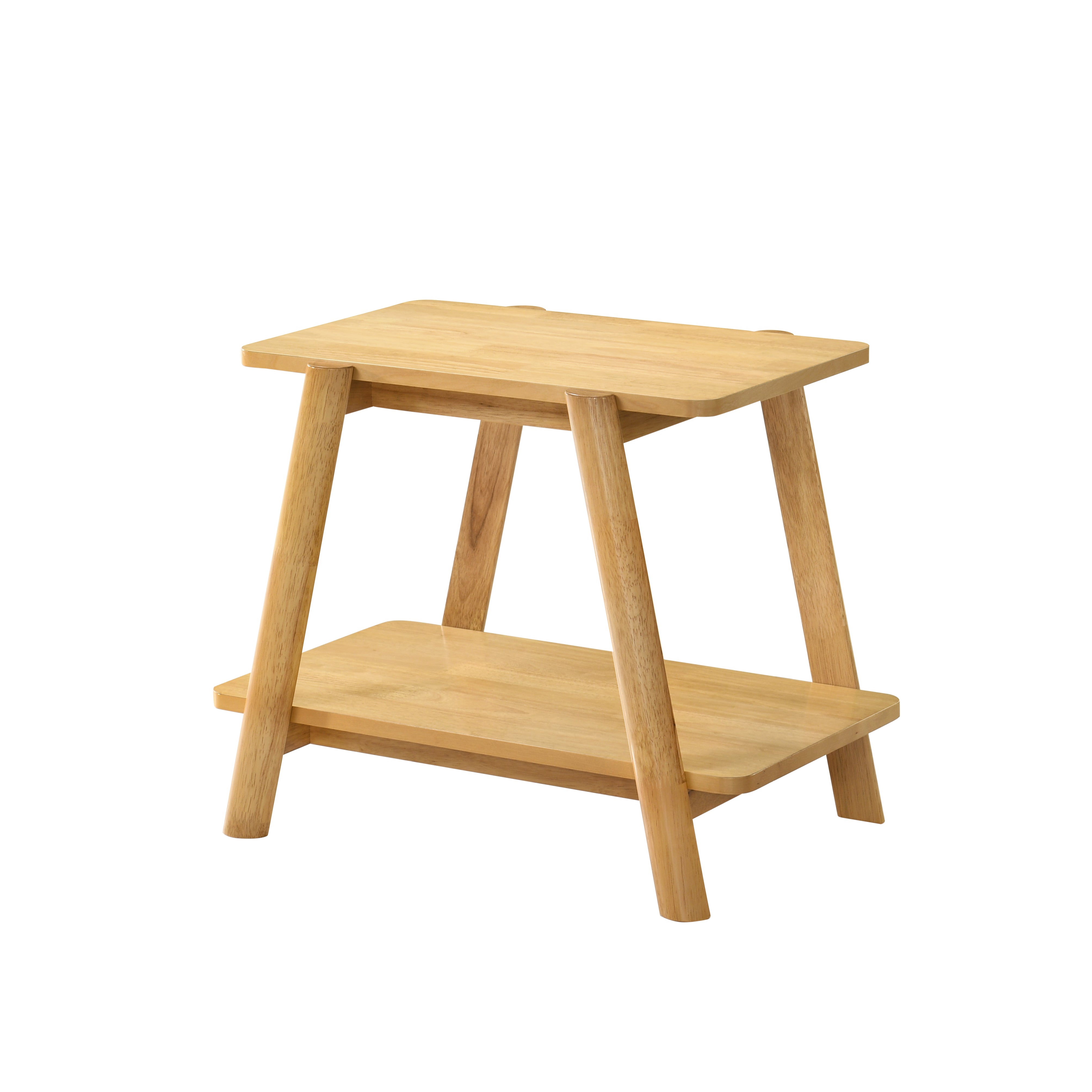 Mid Century Modern Wood Shelf End Table by Roundhill Furniture - Stylish Side Table for Living Room, Bedroom & Office Decor