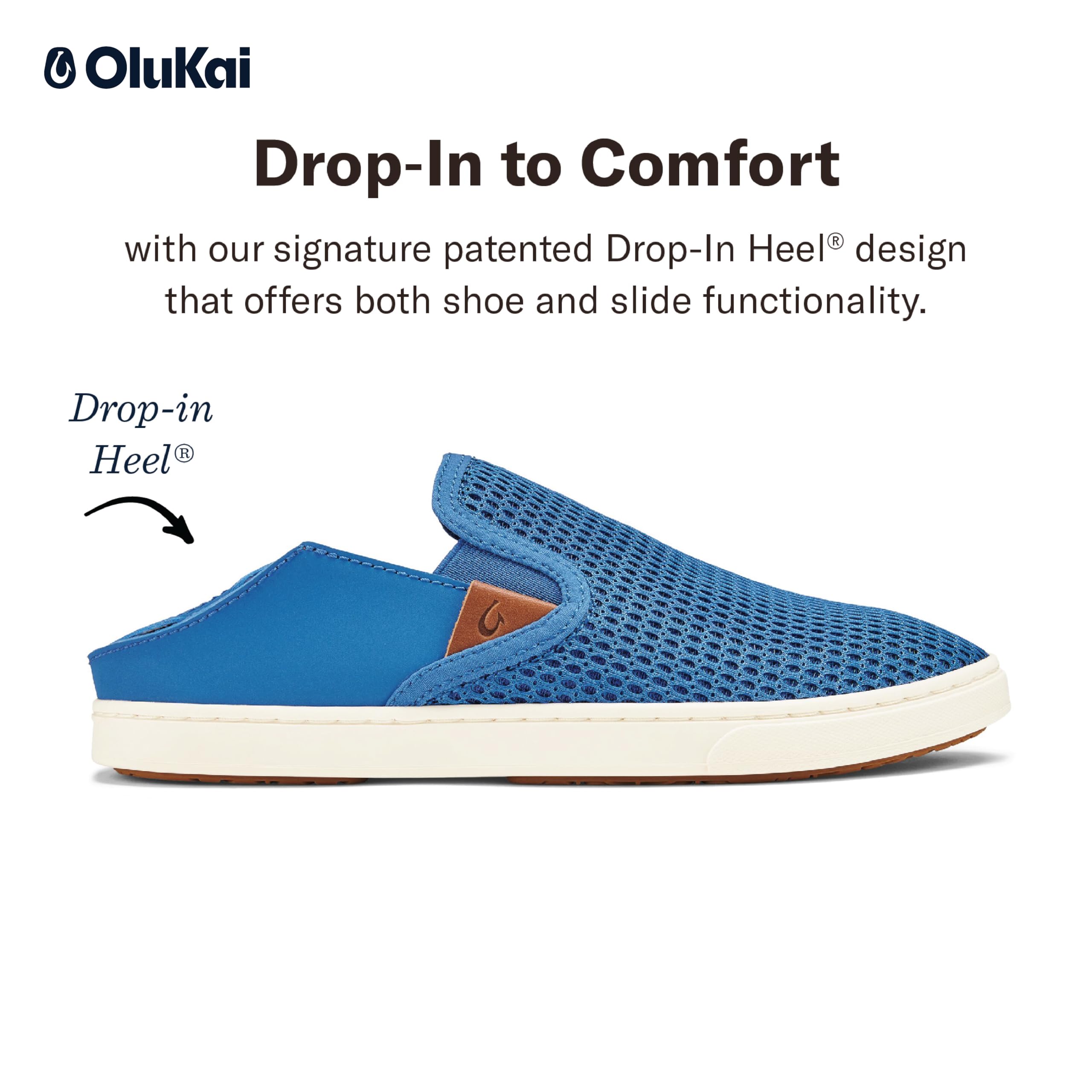 OLUKAI Pehuea Women's Slip On Sneakers - Lightweight Casual Shoes with Breathable Mesh & Drop-in Heel for All-Day Comfort | Perfect for Walking, Travel & Everyday Wear