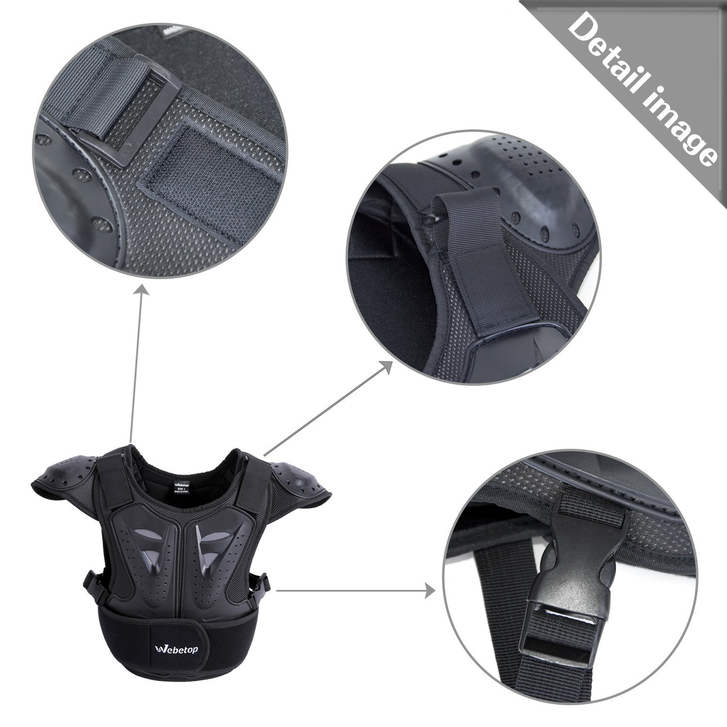 Webetop Adjustable Youth Motocross Chest Protector - Shock-Resistant Dirt Bike Gear for Kids & Teens - Perfect for ATV, Cycling & Off-Road Adventures