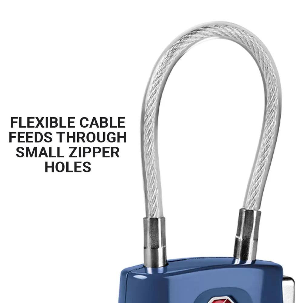 Go Travel Combi Cable Twin Padlocks TSA Approved - Secure Luggage Locks for Travel, Suitcases & Backpacks - Perfect for Airports, Hotels & Hostels