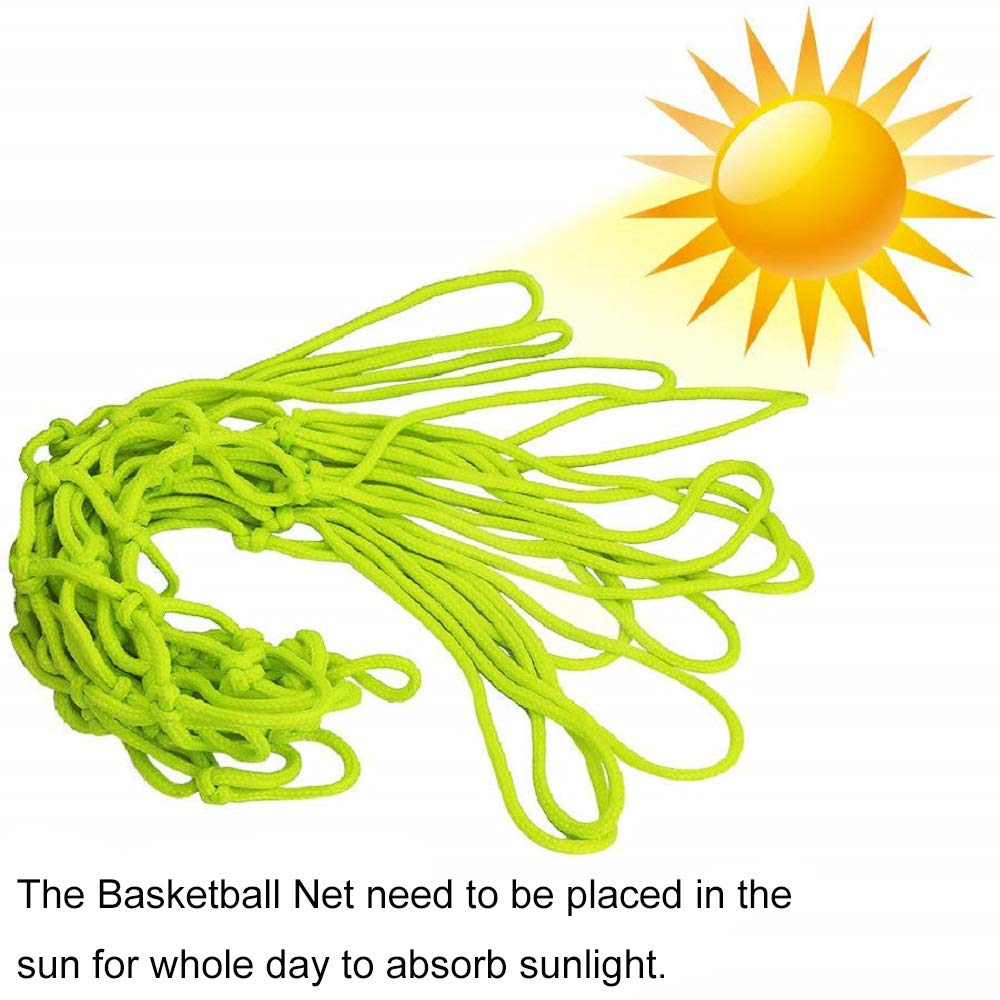 Premium Glow in the Dark Basketball Net Replacement - All-Weather Durable Anti-Whip Design for Indoor/Outdoor Courts | 12 Loop Standard Fit | Perfect for Night Games & Backyard Practice