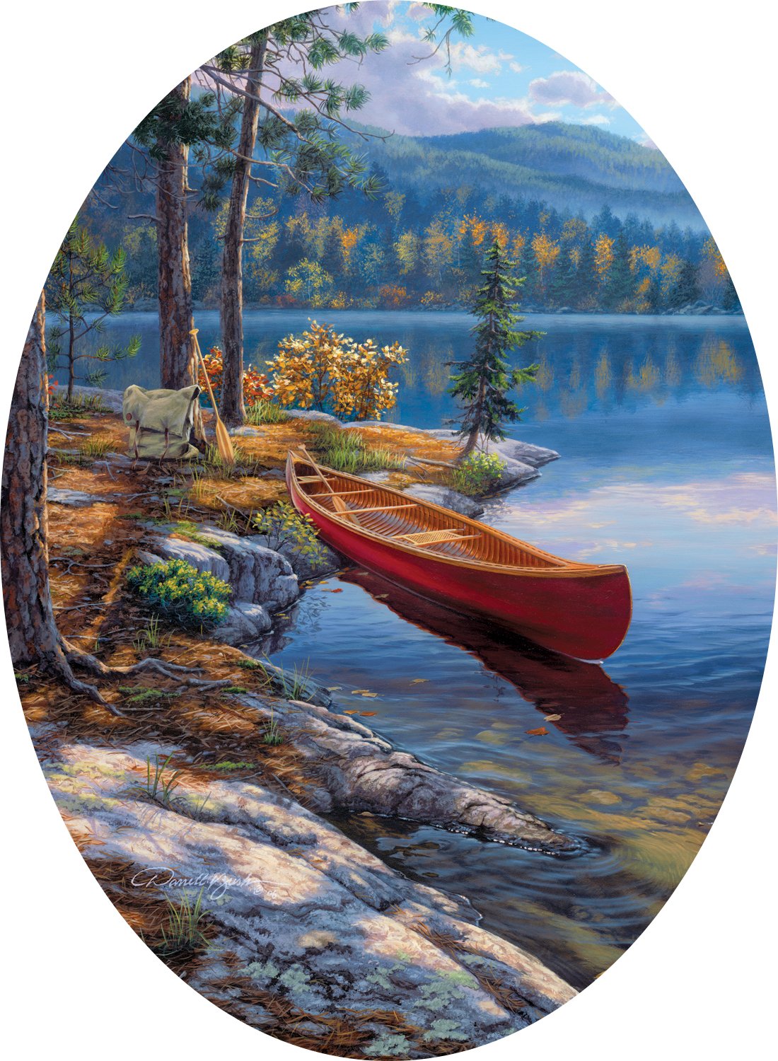Buffalo Games Oval Cameo: Bush - Time Well Spent - Premium Wooden Jigsaw Puzzle for Adults & Teens - Perfect for Family Game Night, Stress Relief & Home Decor