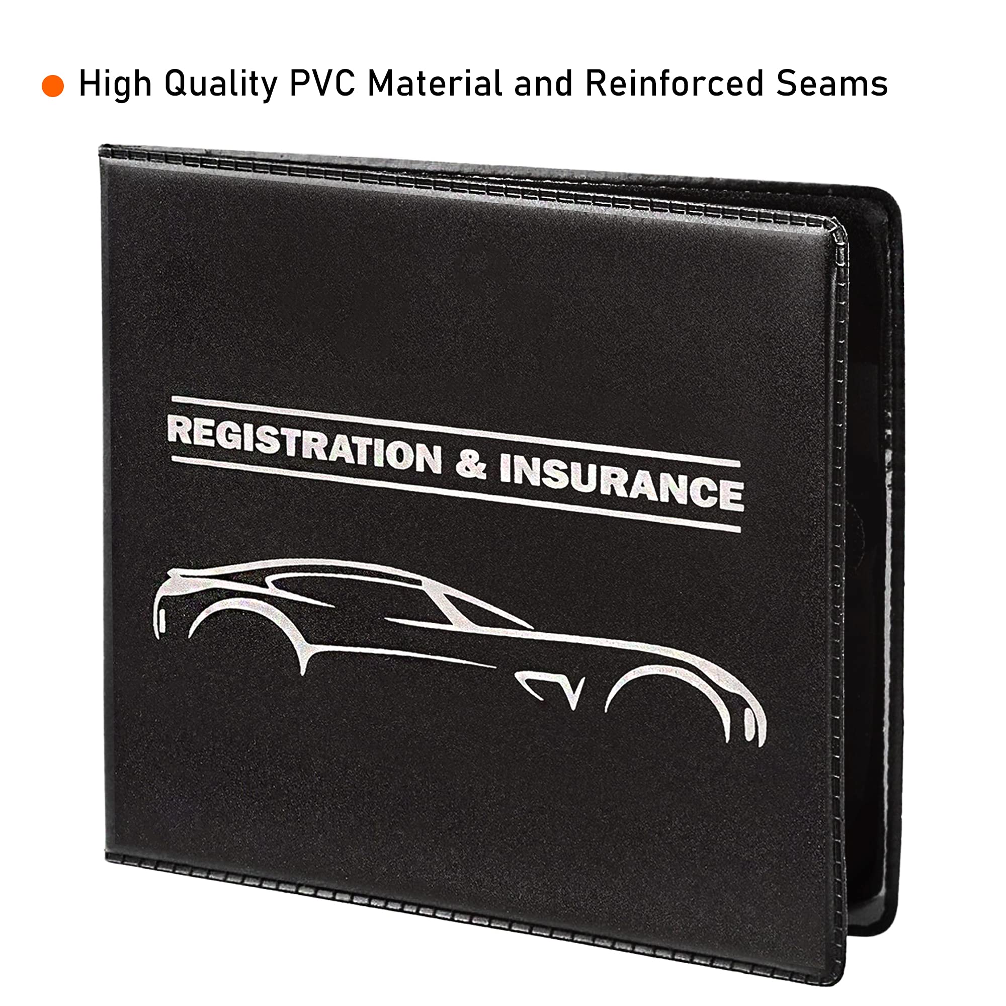 CANOPUS Car Registration & Insurance Holder - 2 Pack Vehicle Document Organizer for Auto, Truck, Motorcycle, Trailer - Durable Card Wallet for DMV Papers & Roadside Essentials (Perfect for Glove Box Storage & Quick Access During Traffic Stops)
