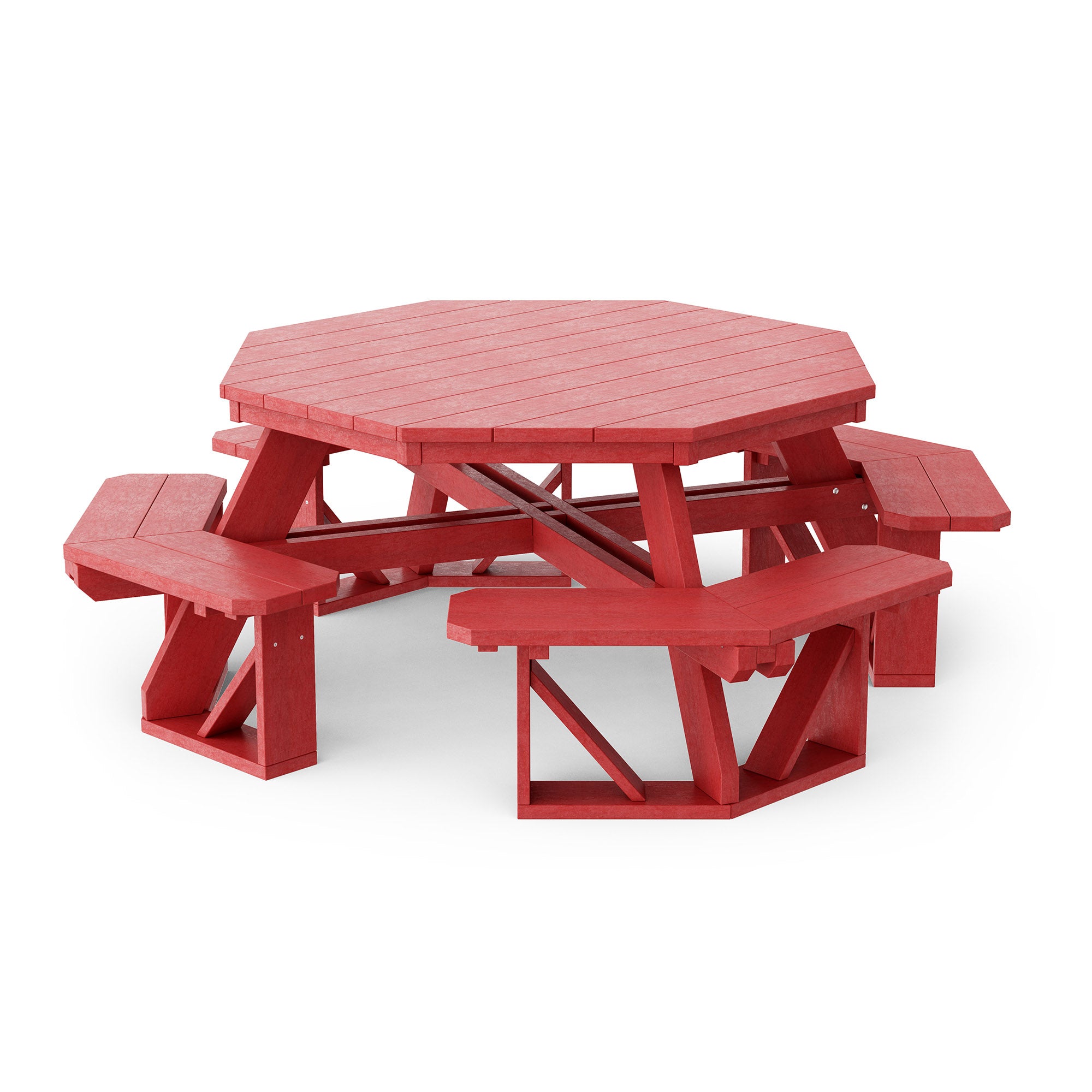 Heritage Octagon Picnic Table - 8-Person Outdoor Dining Set for Backyard, Patio, Garden, Park & Camping - Durable All-Weather Wooden Picnic Bench