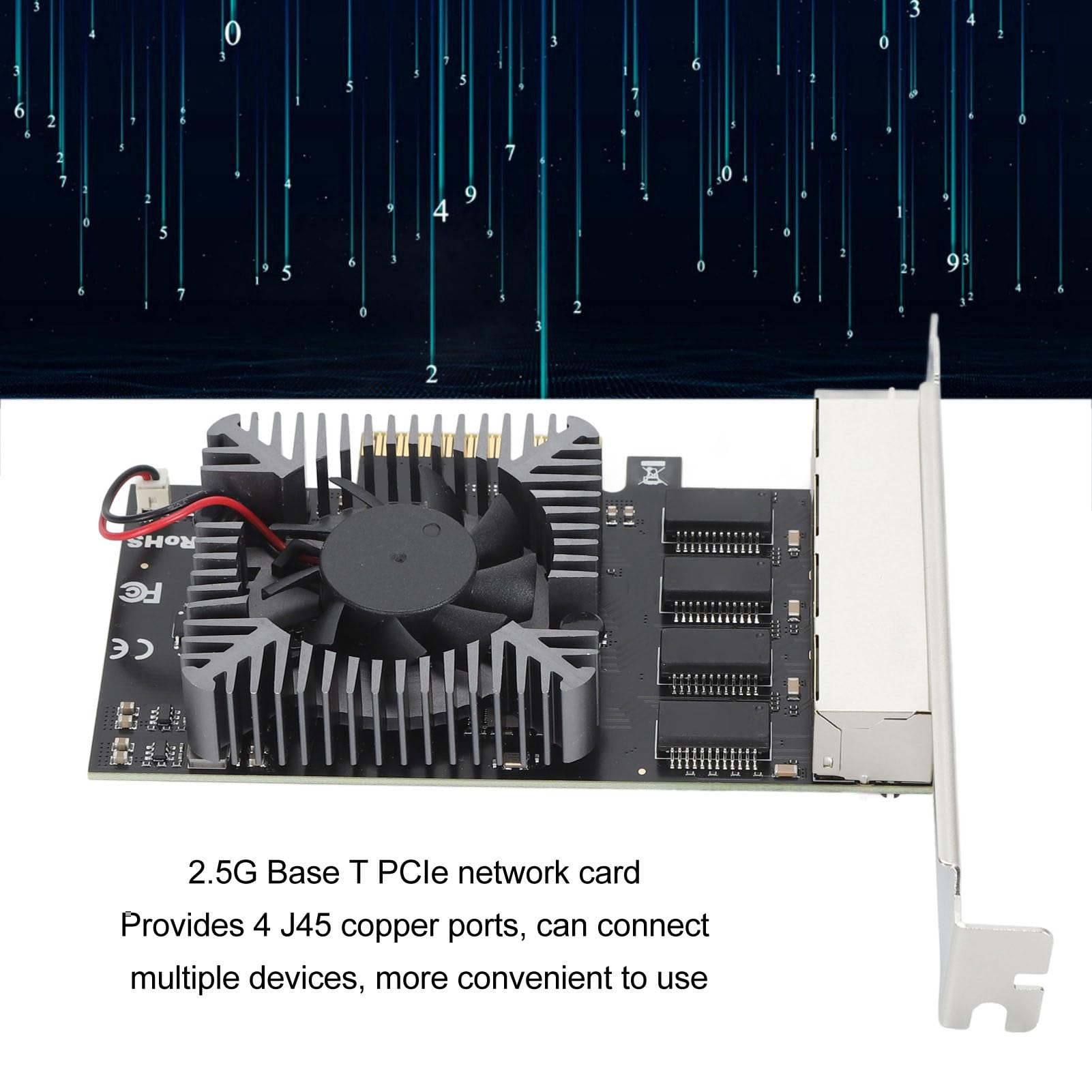 2.5G Gigabit PCIe Ethernet Network Card - 4 Port 2.5Gbps PCI Express LAN Adapter for Windows & Linux | High-Speed Networking for Gaming, Servers & Workstations
