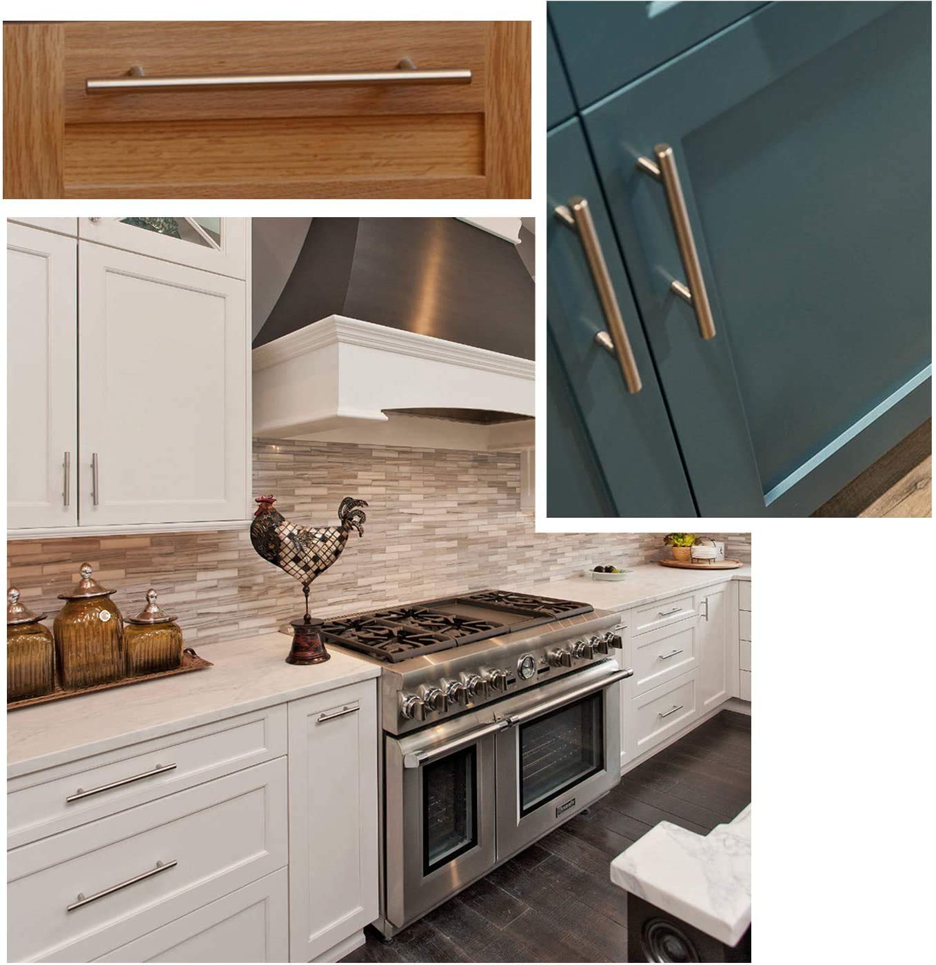 Gobrico 15 Pack Brushed Nickel Cabinet Pulls - 3-1/2