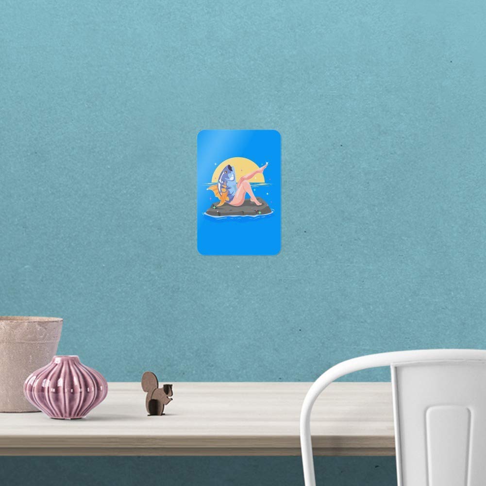 Funny Reverse Mermaid with Tuna Head Sign - Unique Home & Office Decor for Coastal Theme, Beach House, or Nautical Business - Novelty Wall Art for Mermaid Lovers