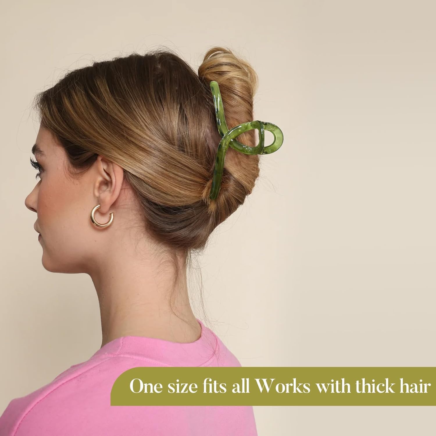 Non-Slip Jaw Claw Hair Clips for Women - 4 Pack Large Hair Clips for Thick & Curly Hair - Stylish Daily Use Hair Accessories for Work, Gym & Travel