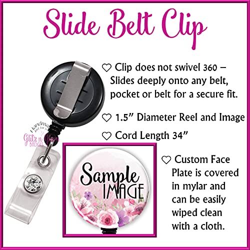 Custom Nurse Badge Holder - Retractable ID Badge Reel with Watercolor Pink Design for Healthcare Professionals - Perfect for Hospitals, Clinics & Nursing Schools - GG4406